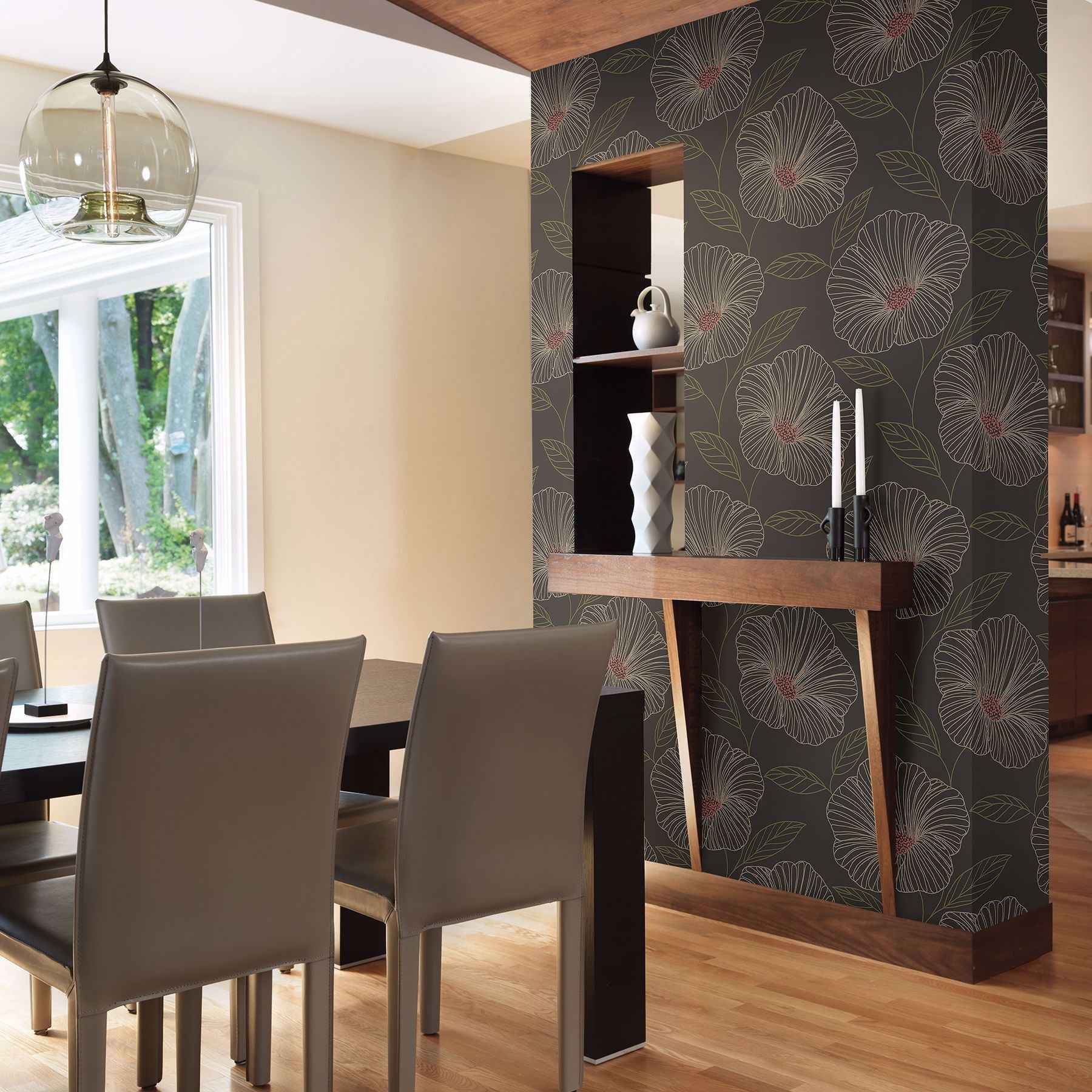 Mythic Brown Floral Wallpaper - York Wallcoverings - 2904-24319 - York Wallcoverings Wallpaper