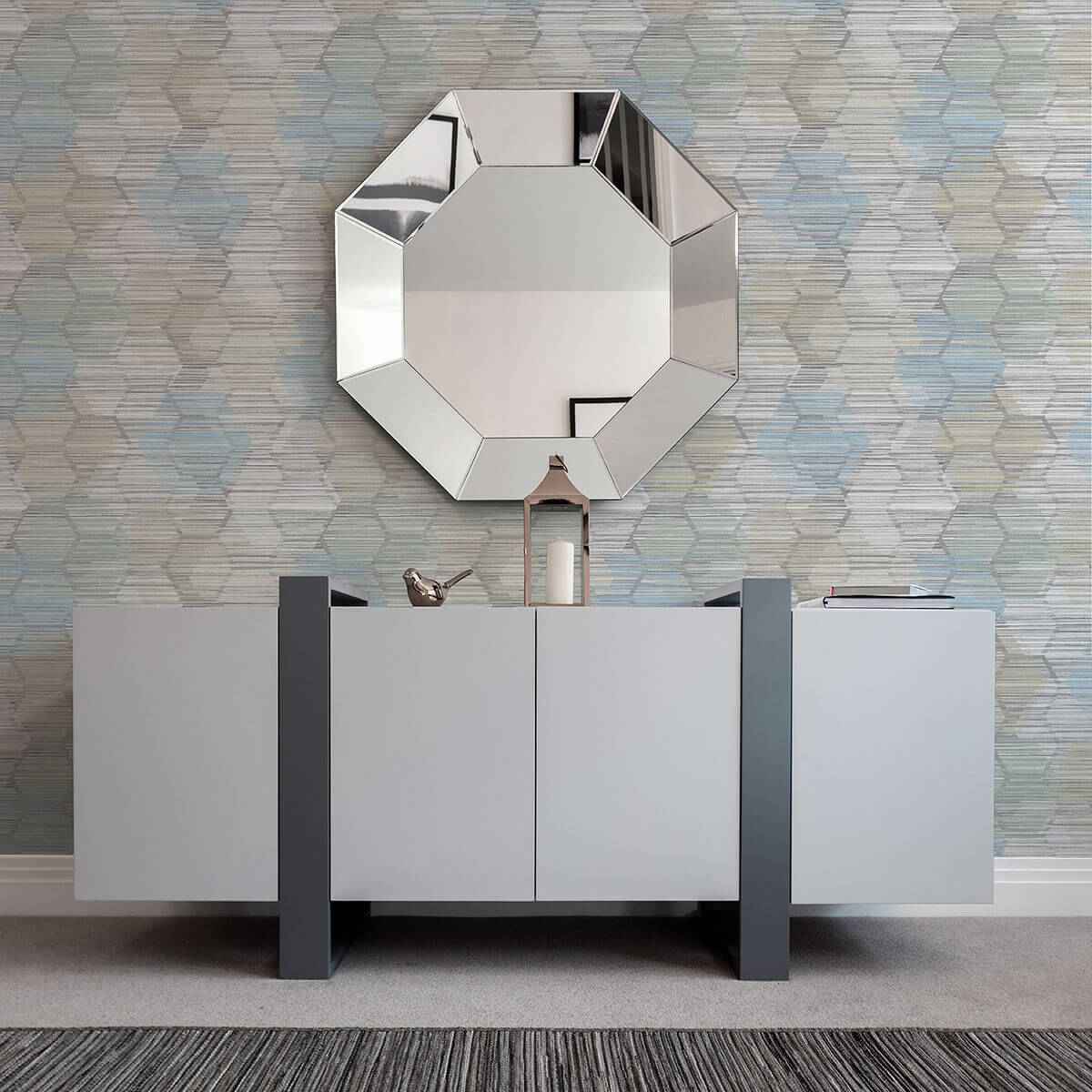 Jabari Light Blue Geometric Faux Grasscloth Wallpaper - York Wallcoverings - 2949-60512 - York Wallcoverings Wallpaper