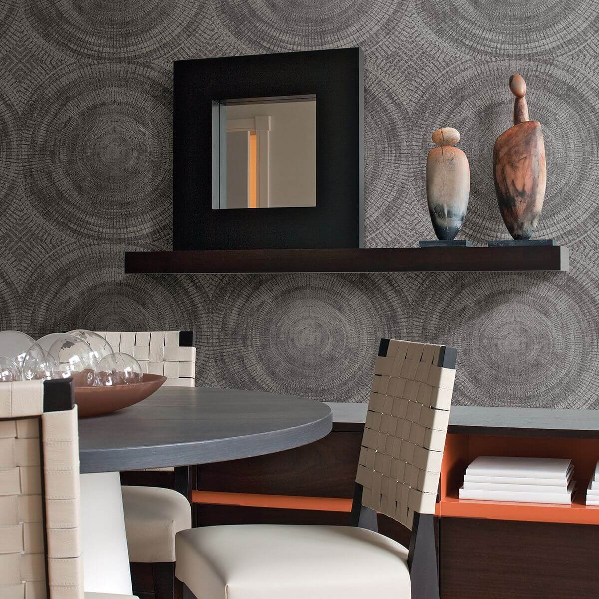 lalit-taupe-medallion-wallpaper-york-wallcoverings-2949-61100 - York Wallcoverings Wallpaper
