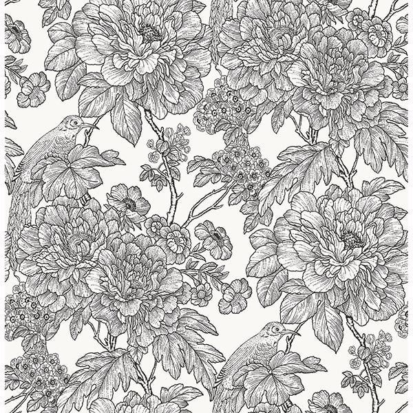 black-white-sudbury-peel-and-stick-wallpaper-york-wallcoverings-nus3544 - York Wallcoverings Wallpaper