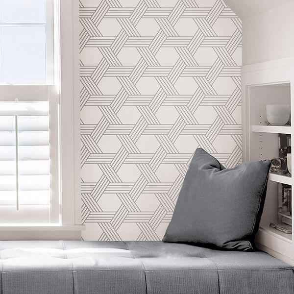 Silver Illusion Peel & Stick Wallpaper - York Wallcoverings - SLS3515 - York Wallcoverings Wallpaper