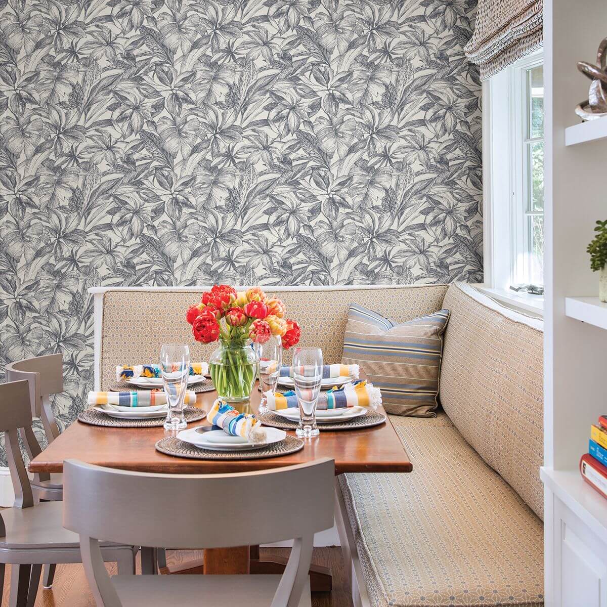 simone-denim-tropical-wallpaper-york-wallcoverings-2910-2741 - York Wallcoverings Wallpaper