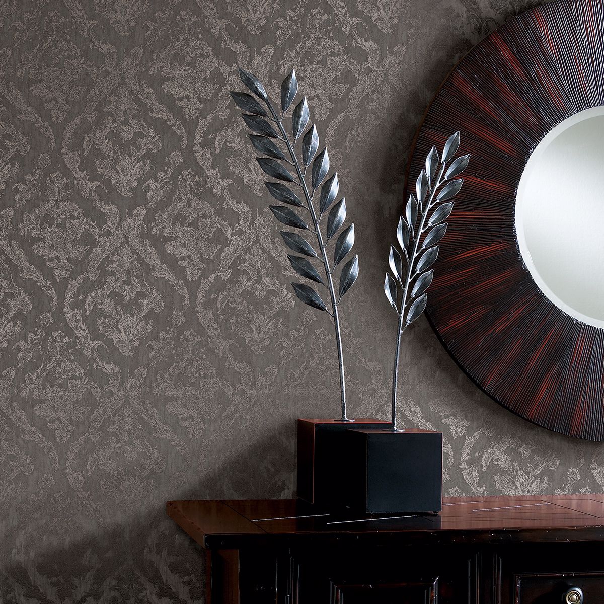 lyra-pewter-damask-wallpaper-york-wallcoverings-2927-20108 - York Wallcoverings Wallpaper