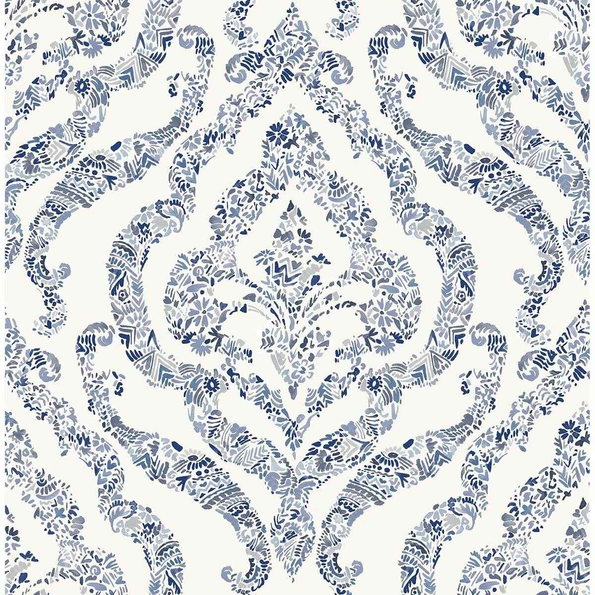 Blue Guildford Peel and Stick Wallpaper - York Wallcoverings - NUS3547 - York Wallcoverings Wallpaper