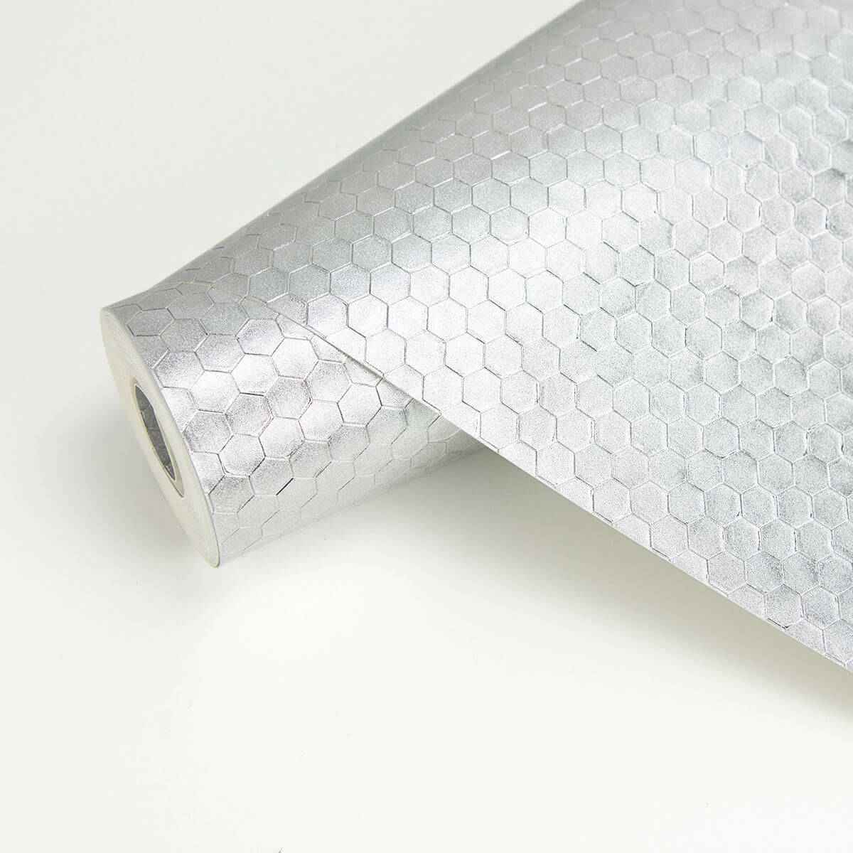 carbon-silver-honeycomb-geometric-wallpaper-york-wallcoverings-2927-42485 - York Wallcoverings Wallpaper