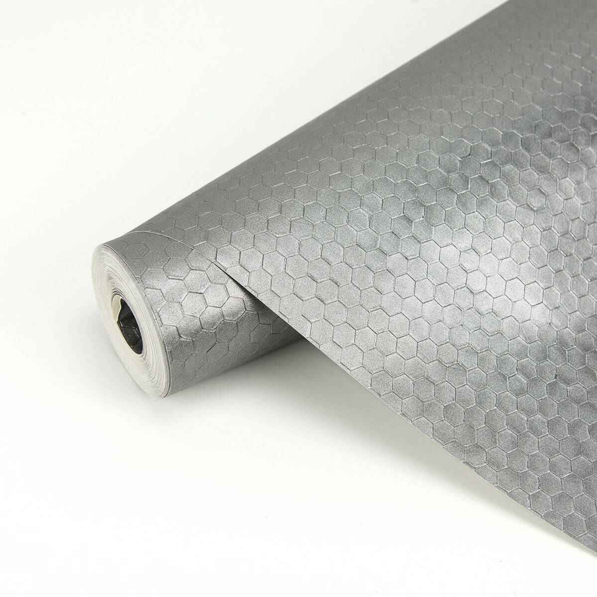 carbon-pewter-honeycomb-geometric-wallpaper-york-wallcoverings-2927-42488 - York Wallcoverings Wallpaper