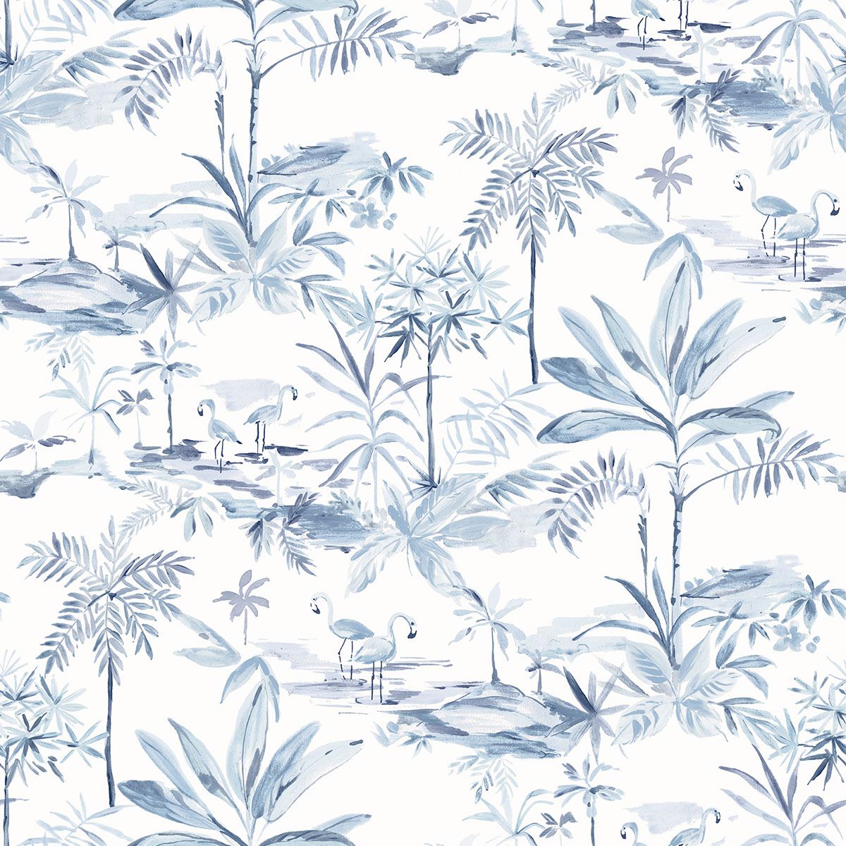 Lagoon Blue Scenic Island Wallpaper - York Wallcoverings - 3120-12074 - York Wallcoverings Wallpaper