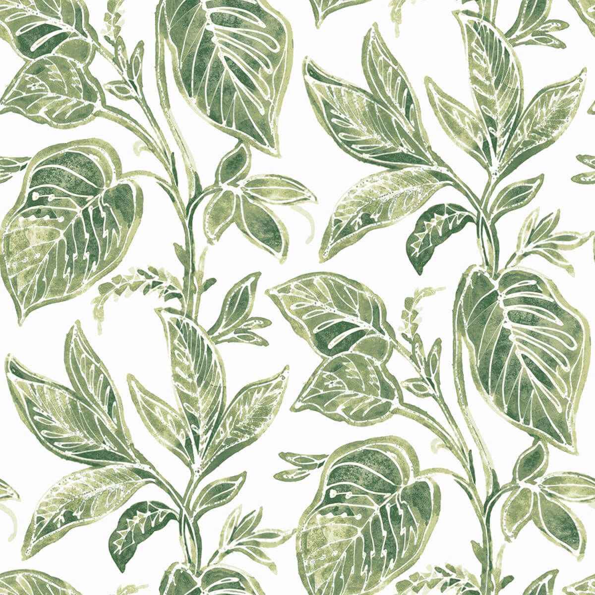 mangrove-green-botanical-wallpaper-york-wallcoverings-3120-13621 - York Wallcoverings Wallpaper