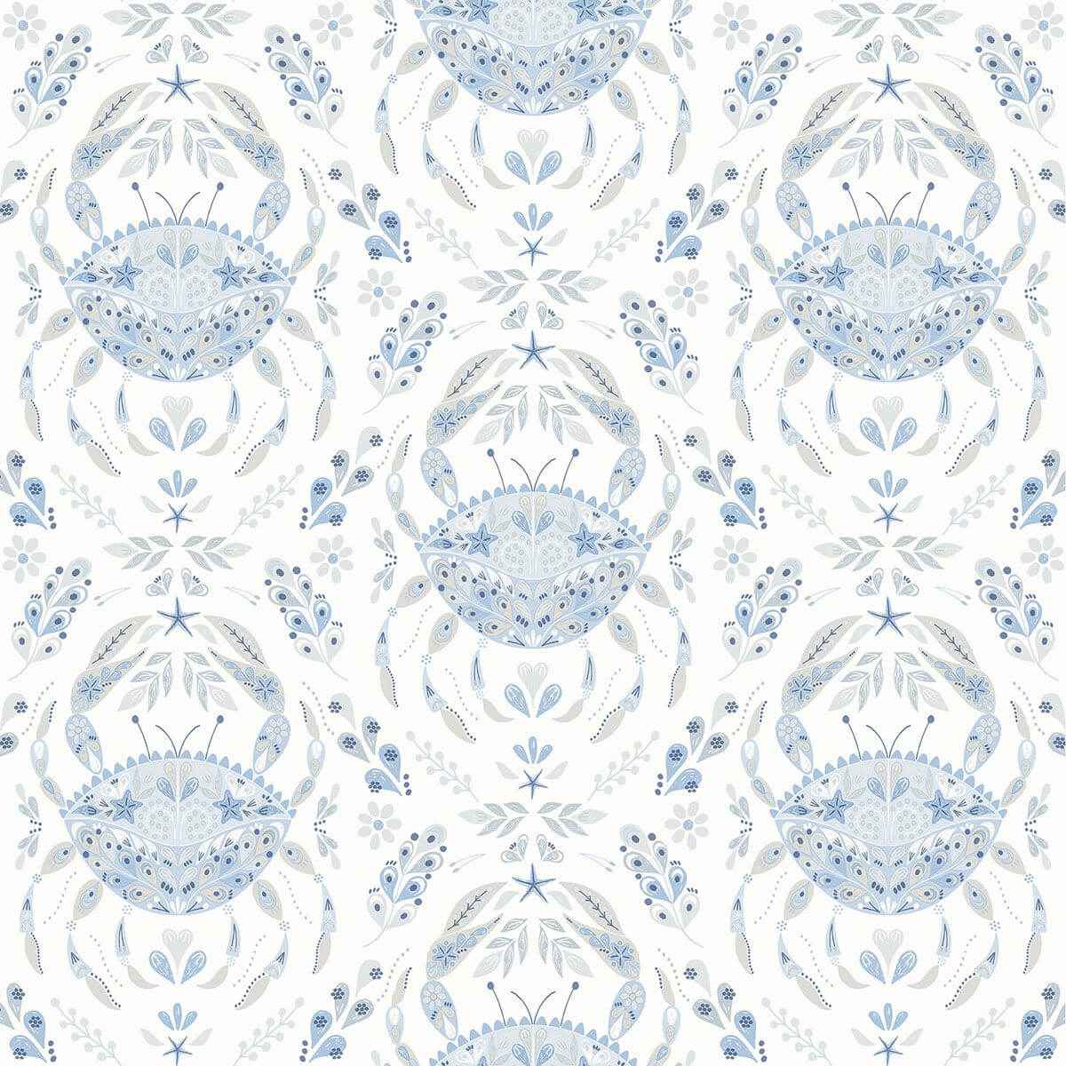 annapolis-light-blue-crustacean-wallpaper-york-wallcoverings-3120-13644 - York Wallcoverings Wallpaper