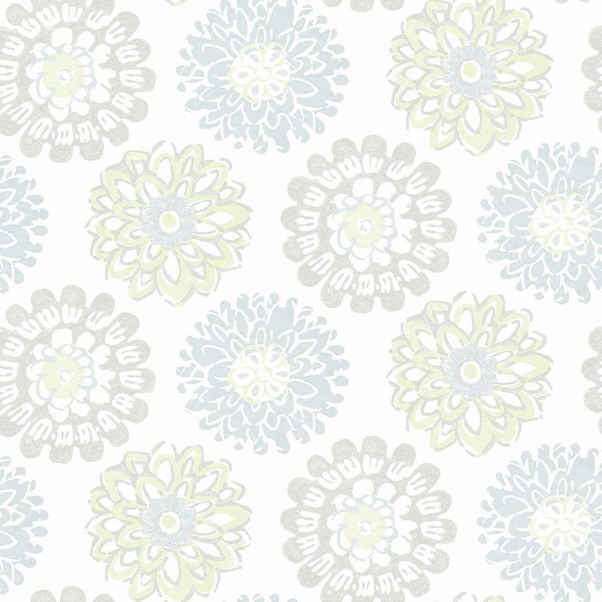 sunkissed-light-green-green-floral-wallpaper-york-wallcoverings-3120-13704 - York Wallcoverings Wallpaper