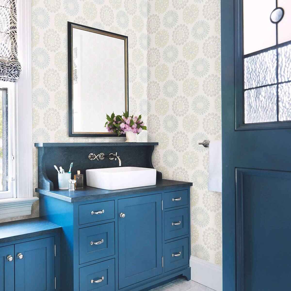 sunkissed-light-green-green-floral-wallpaper-york-wallcoverings-3120-13704 - York Wallcoverings Wallpaper