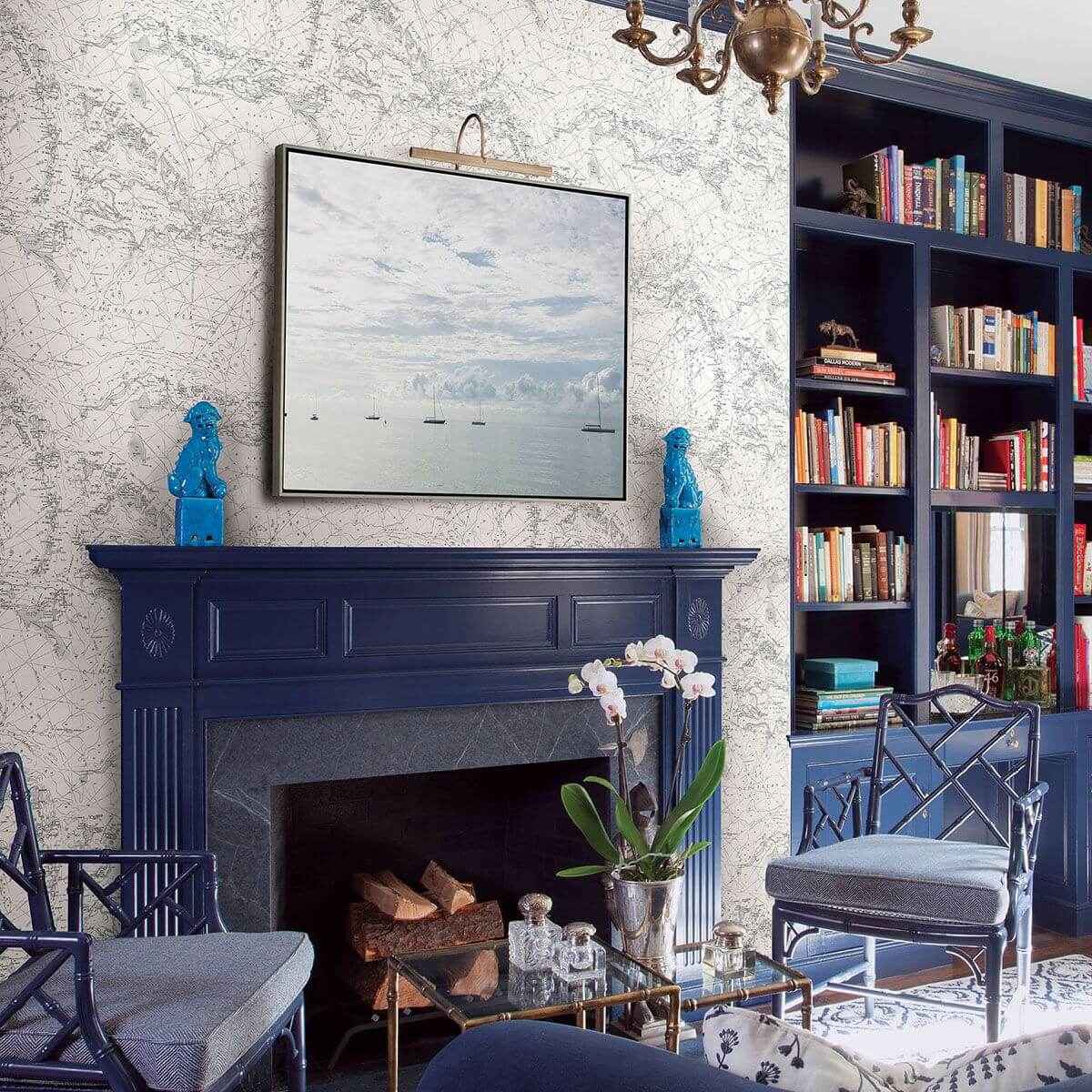 charts-black-map-wallpaper-york-wallcoverings-3120-16179 - York Wallcoverings Wallpaper