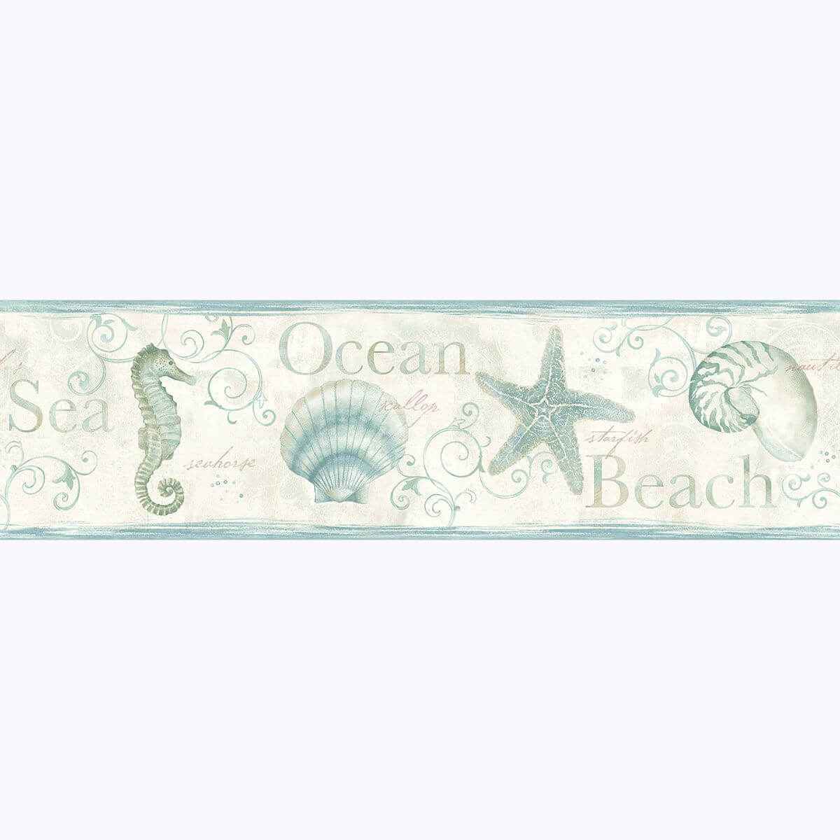 Island Sea Green Green Starfish Wallpaper - York Wallcoverings - 3120-53562B