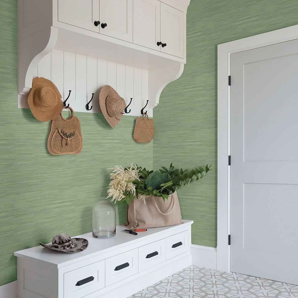 waverly-green-grasscloth-wallpaper-york-wallcoverings-3120-256017 - York Wallcoverings Wallpaper
