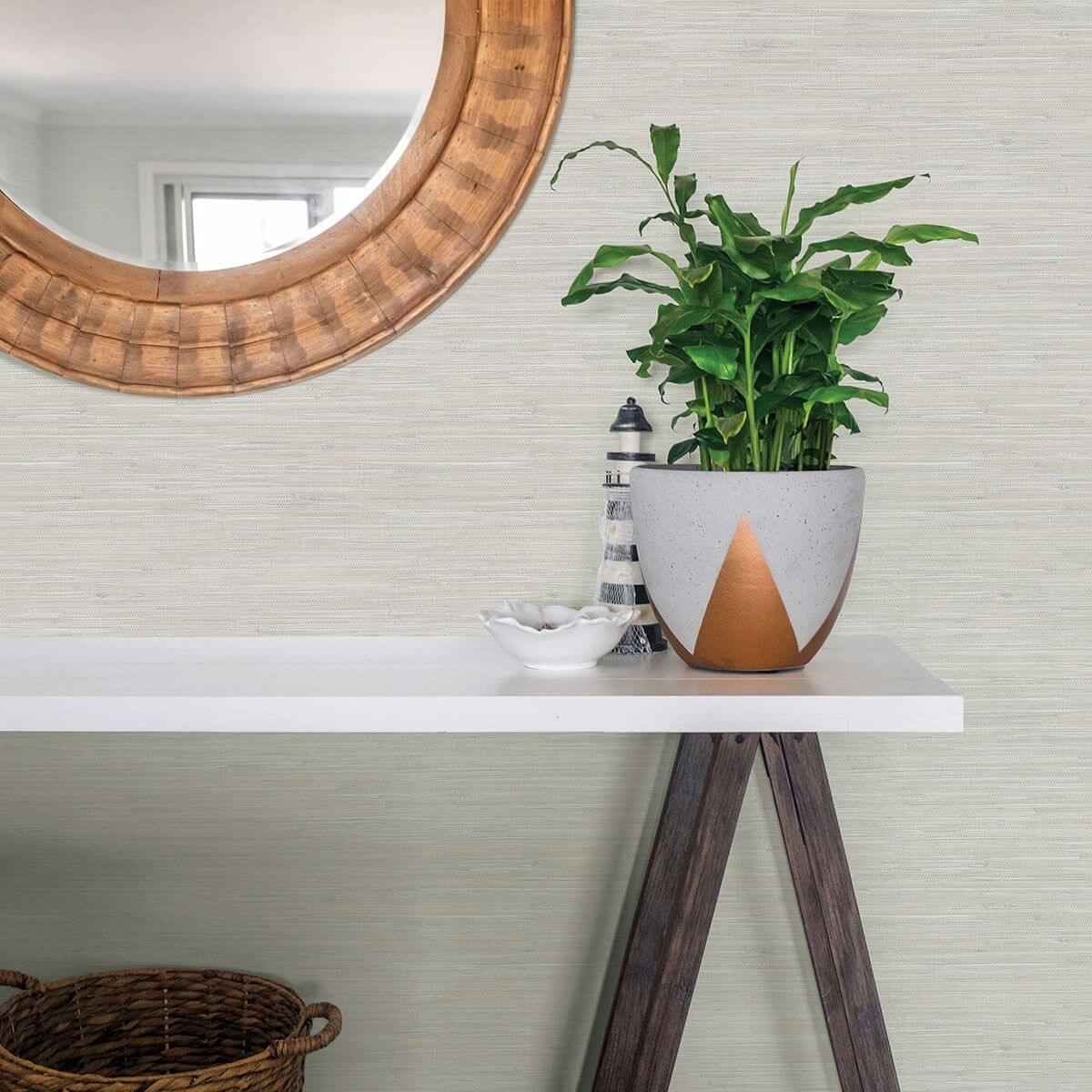 waverly-light-grey-faux-grasscloth-wallpaper-york-wallcoverings-3120-256018 - York Wallcoverings Wallpaper