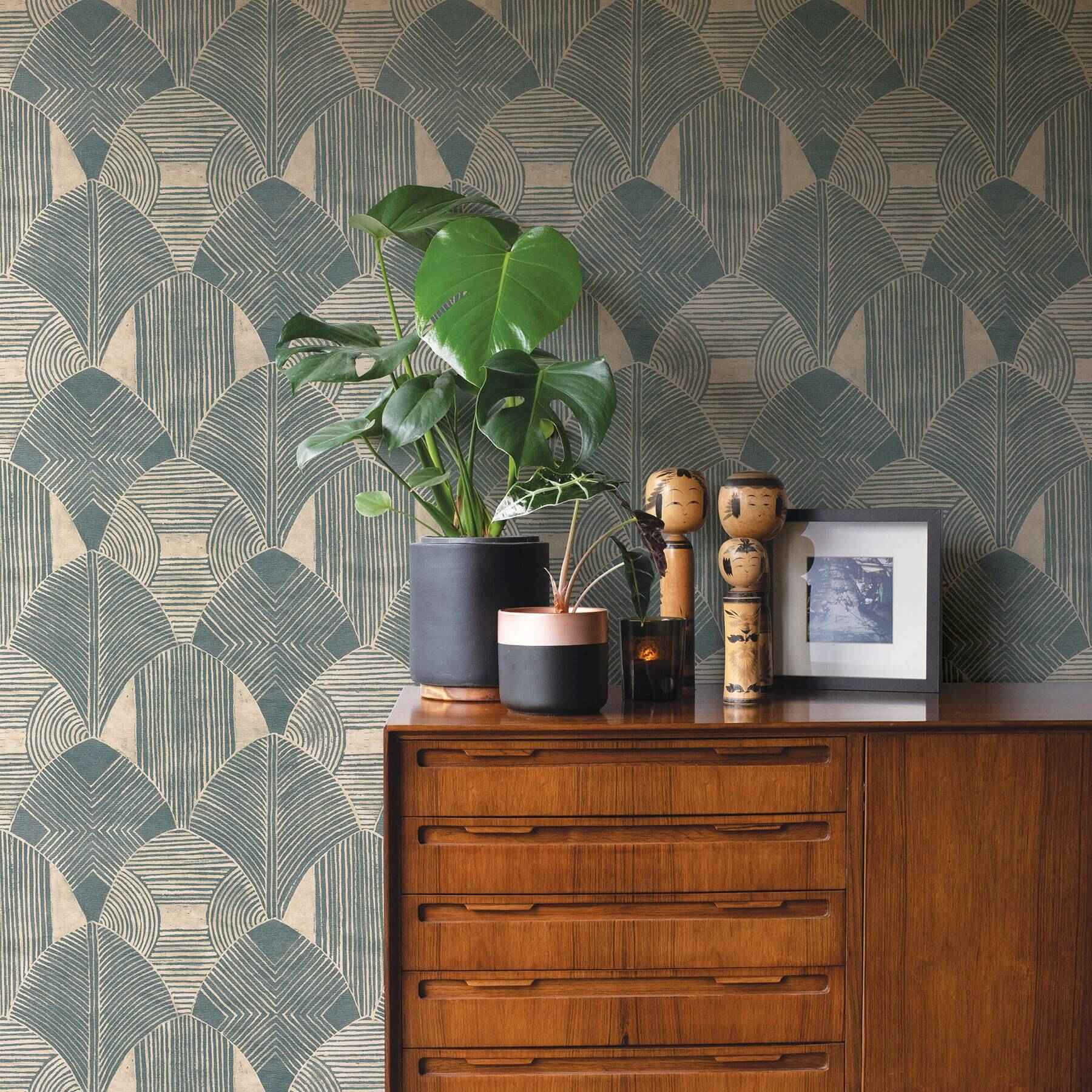 westport-teal-geometric-wallpaper-york-wallcoverings-2964-25931 - York Wallcoverings Wallpaper