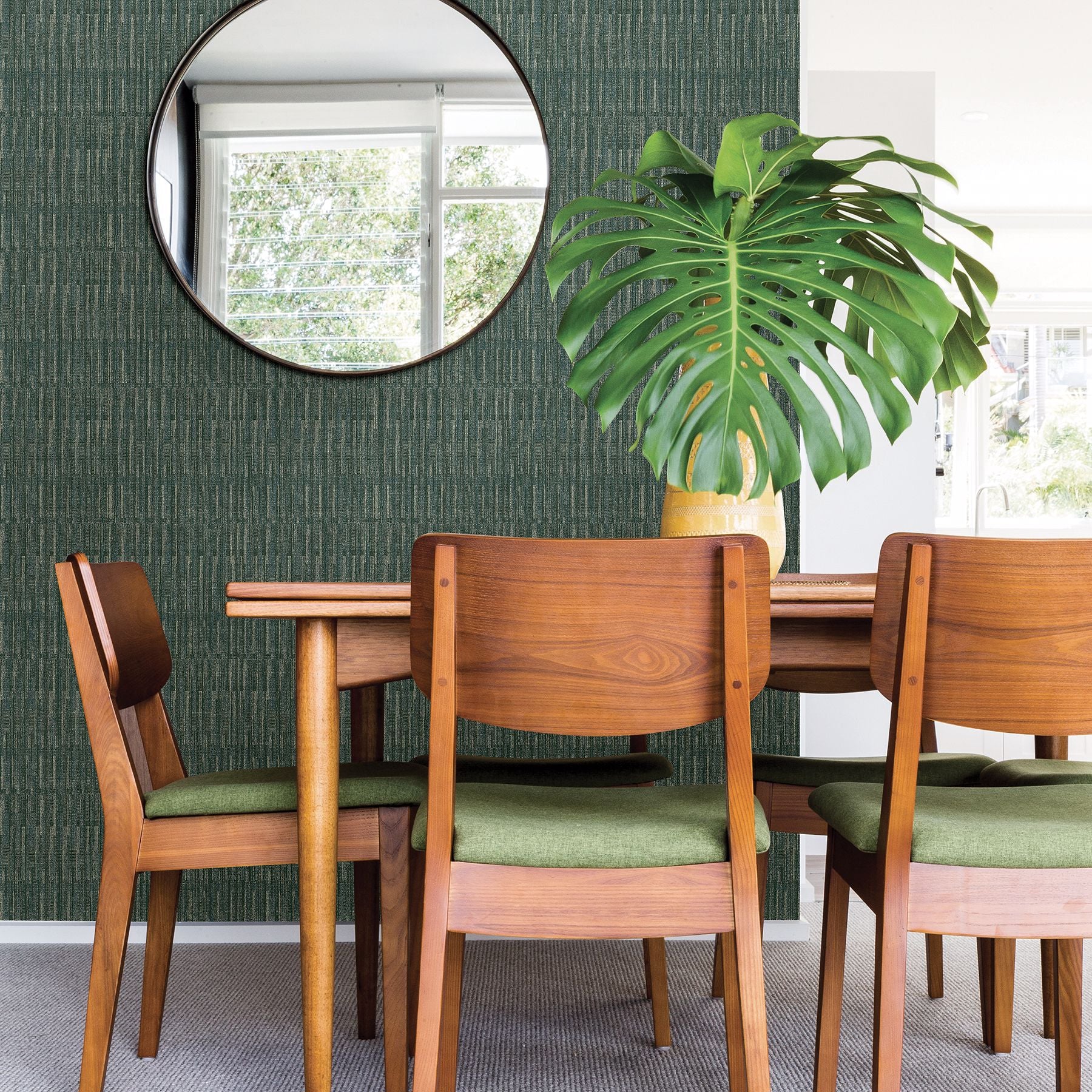 Brixton Green Texture Wallpaper- Scott Living - The WorkRm