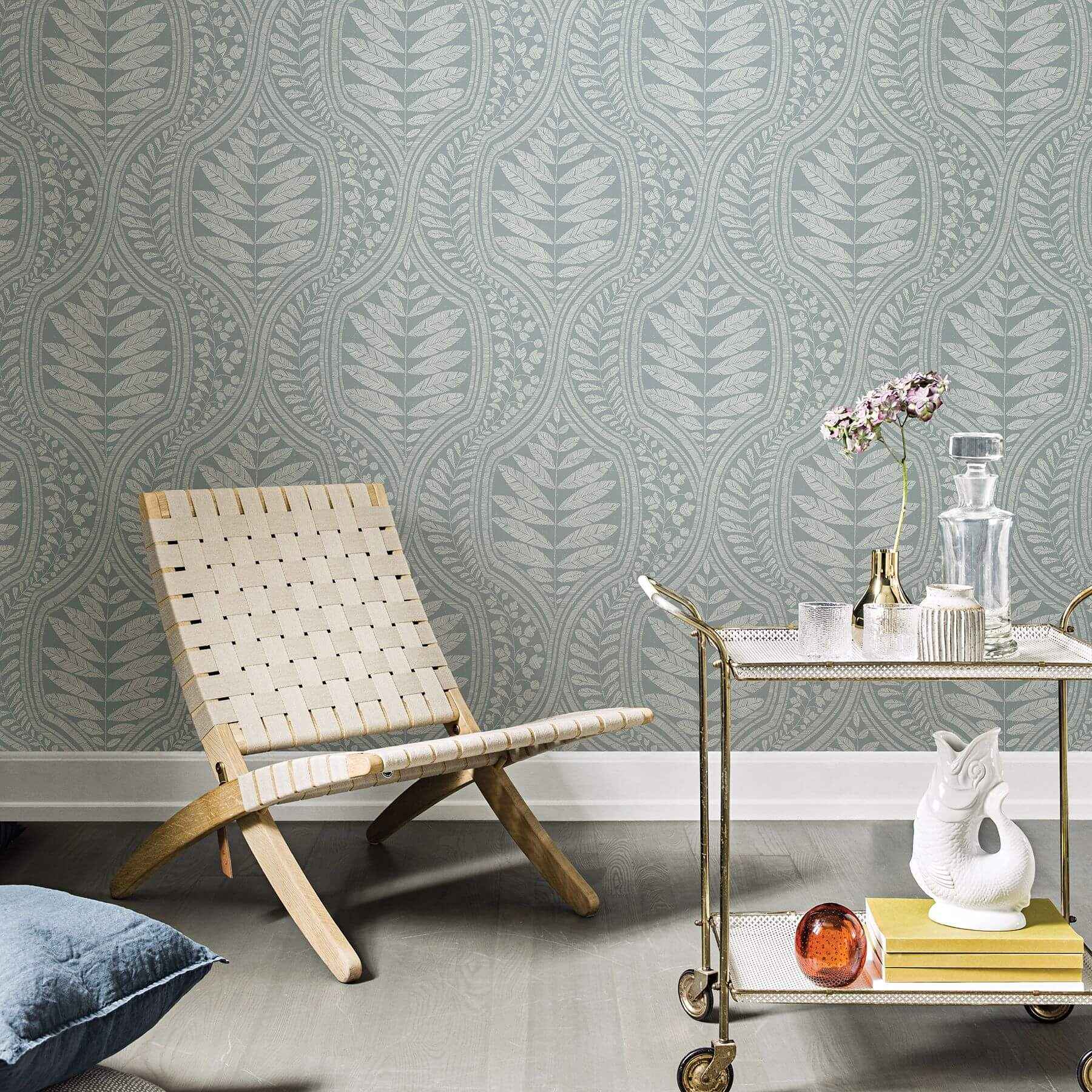 juno-teal-ogee-wallpaper-york-wallcoverings-2964-25950 - York Wallcoverings Wallpaper