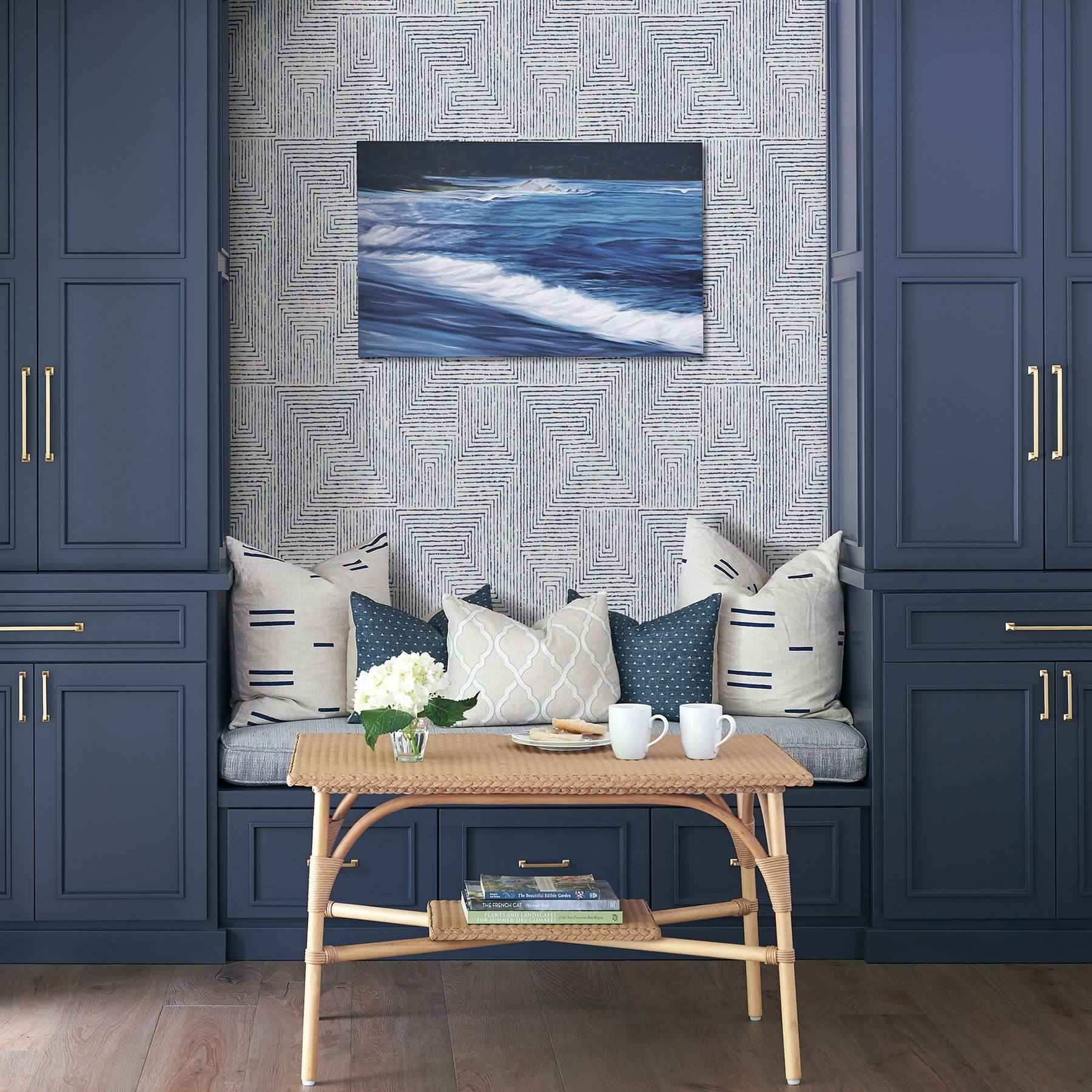 merritt-indigo-geometric-wallpaper-york-wallcoverings-2964-25955 - York Wallcoverings Wallpaper