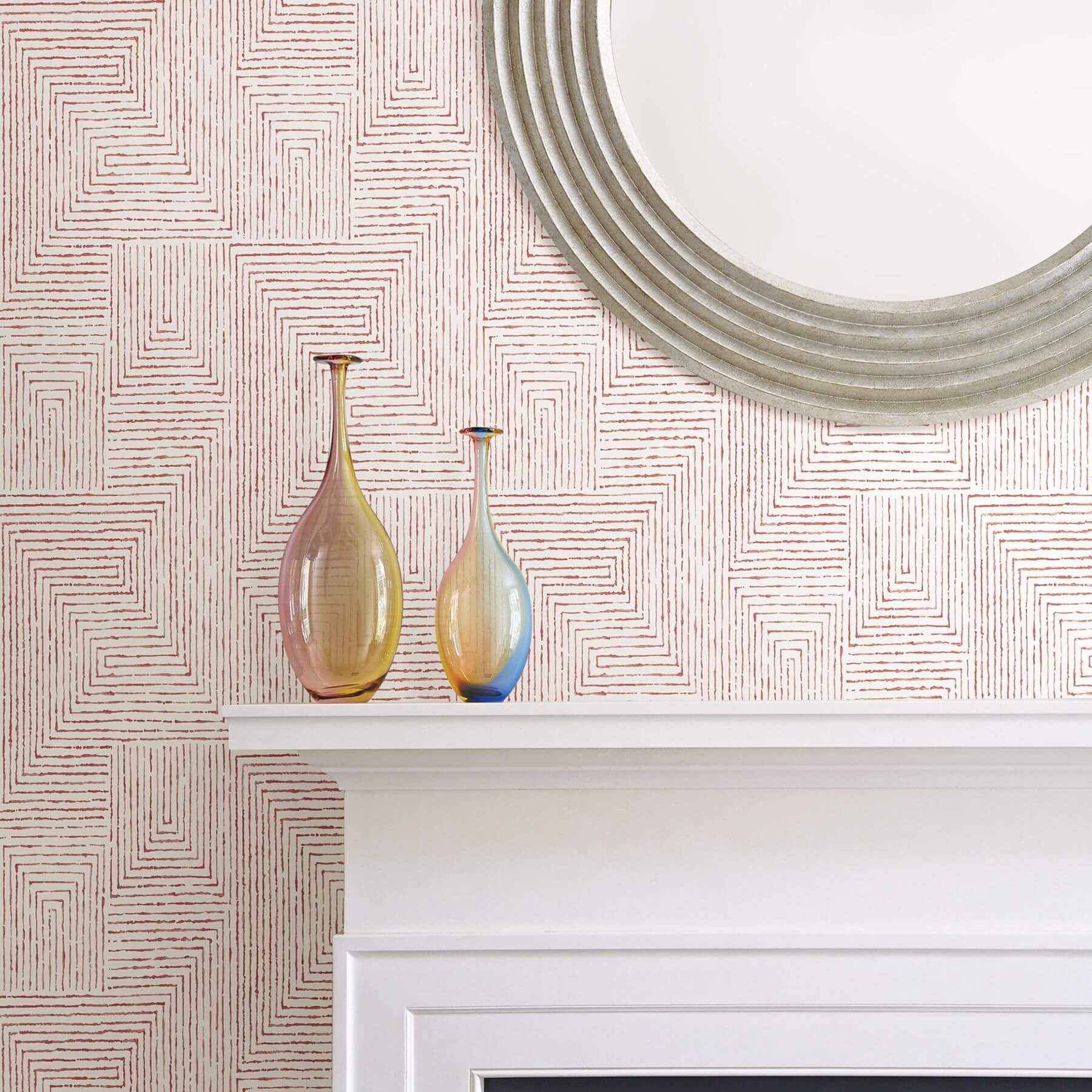 merritt-red-geometric-wallpaper-york-wallcoverings-2964-25956 - York Wallcoverings Wallpaper