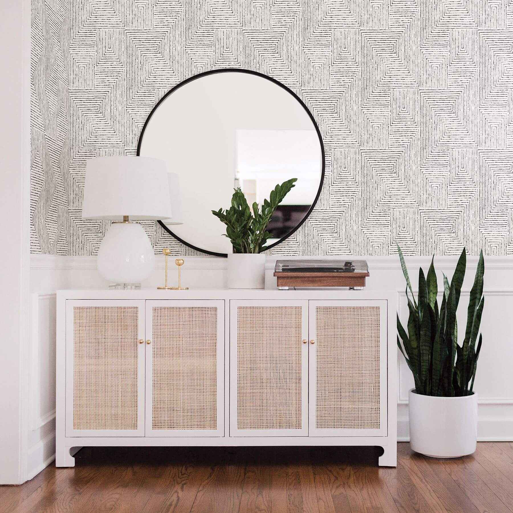 merritt-black-geometric-wallpaper-york-wallcoverings-2964-25958 - York Wallcoverings Wallpaper