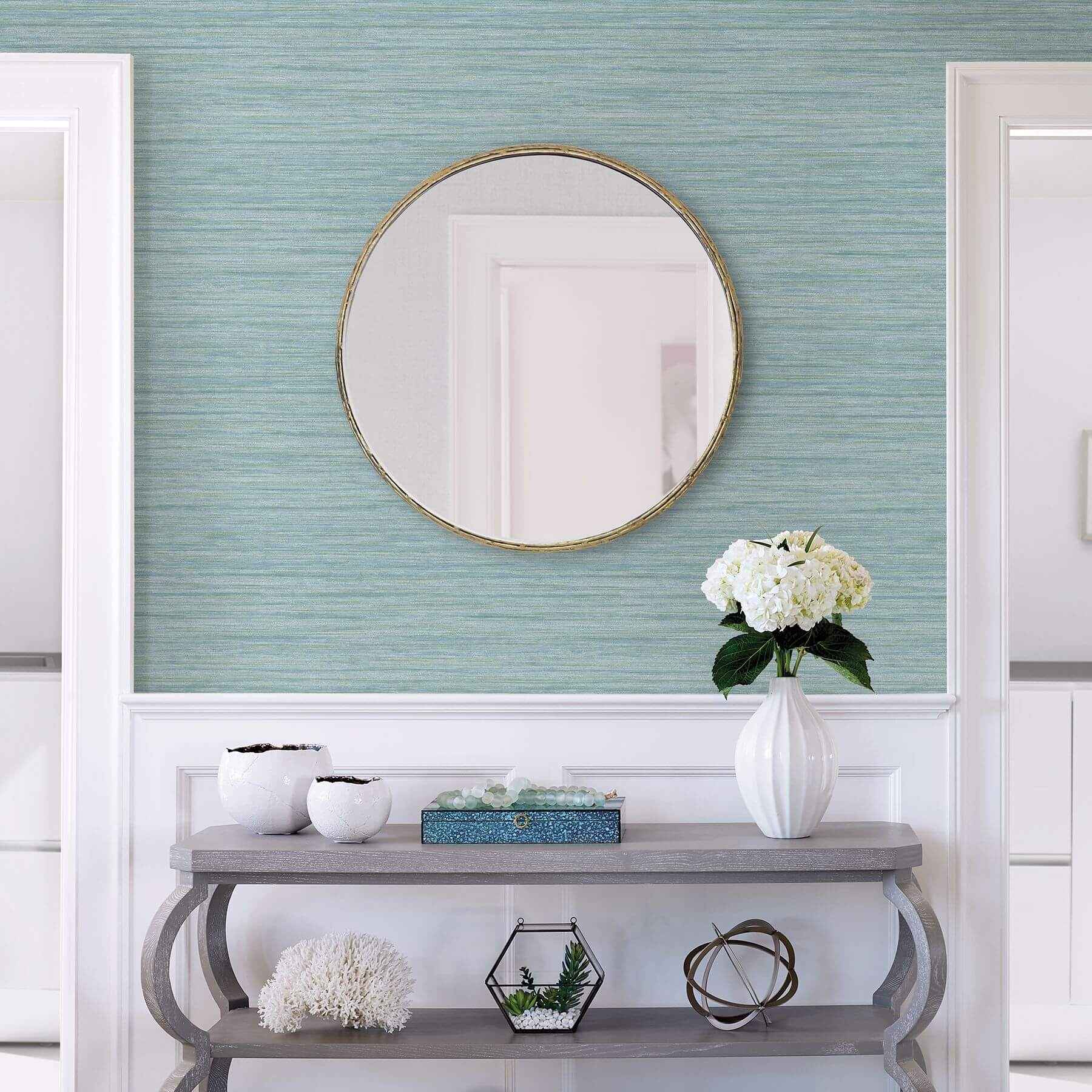 barnaby-light-blue-faux-grasscloth-wallpaper-york-wallcoverings-2964-25961 - York Wallcoverings Wallpaper
