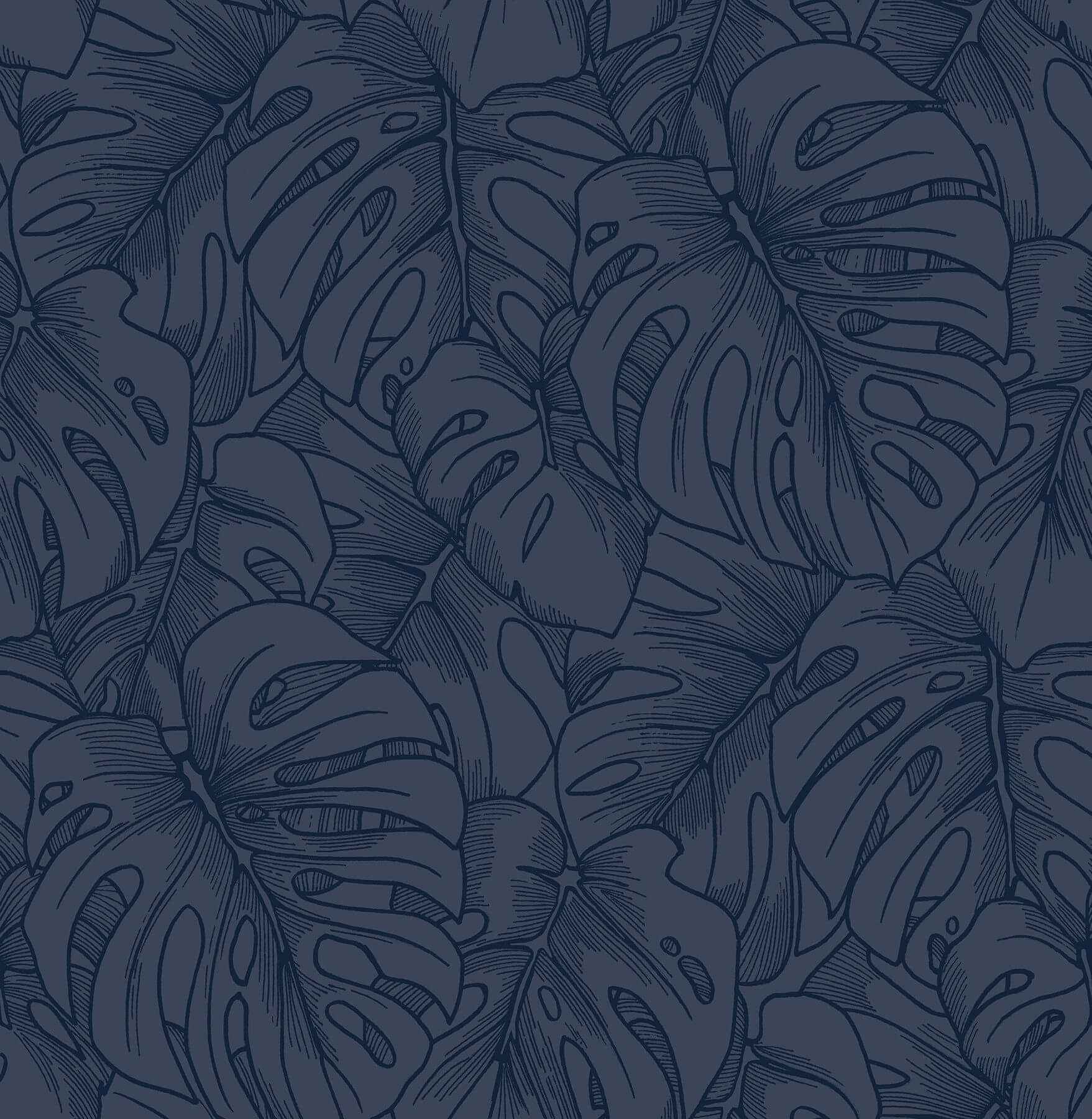 balboa-indigo-botanical-wallpaper-york-wallcoverings-2964-87342 - York Wallcoverings Wallpaper