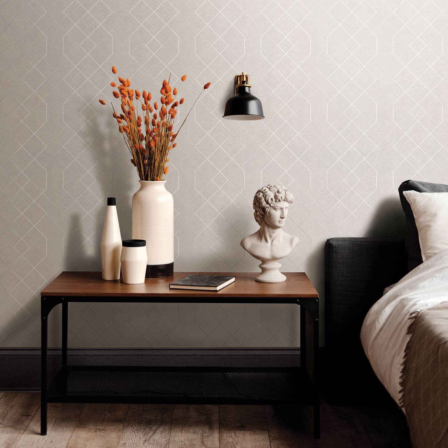 ballard-silver-geometric-wallpaper-york-wallcoverings-2964-87346 - York Wallcoverings Wallpaper