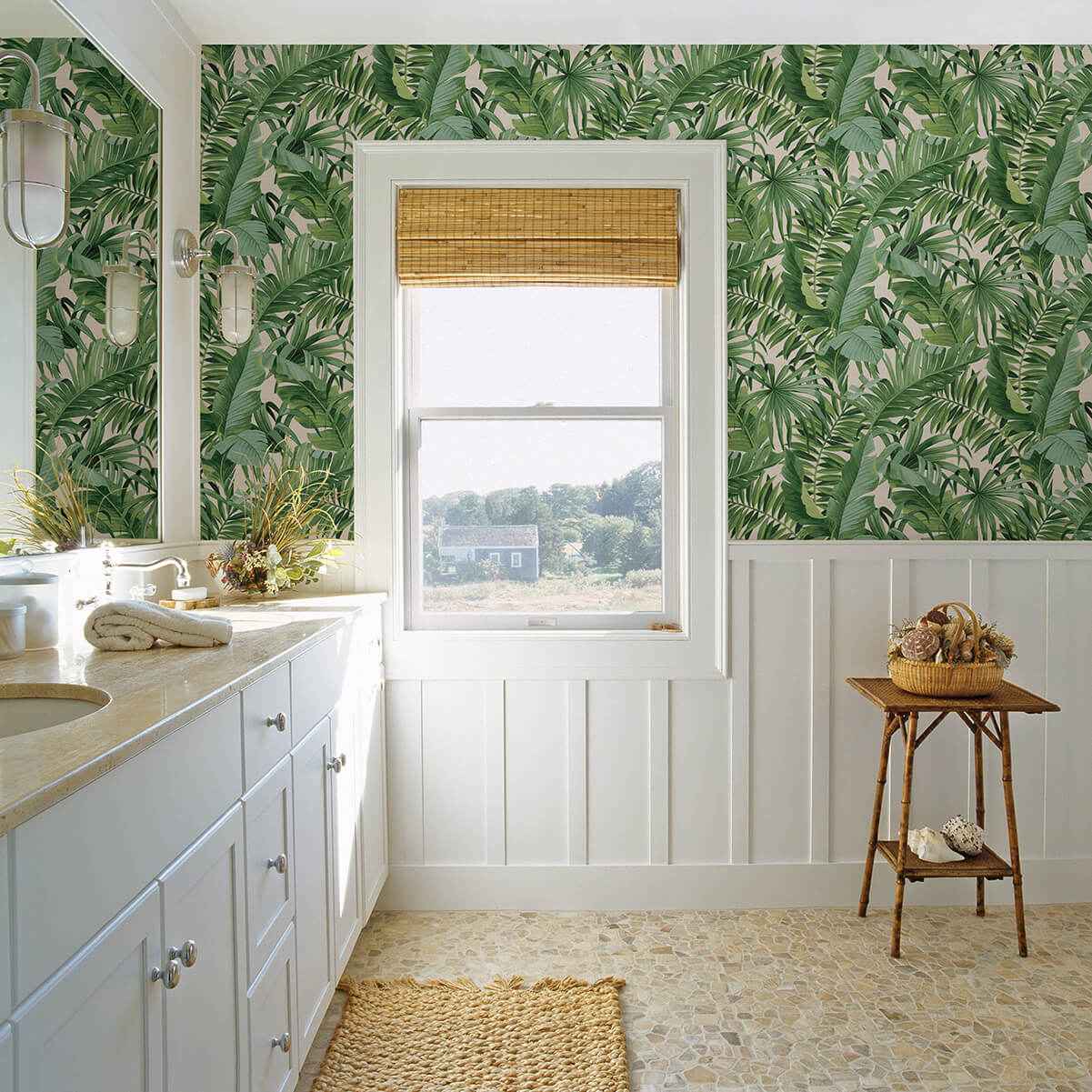 Alfresco Green Tropical Palm Wallpaper - York Wallcoverings - 2969-24136 - York Wallcoverings Wallpaper