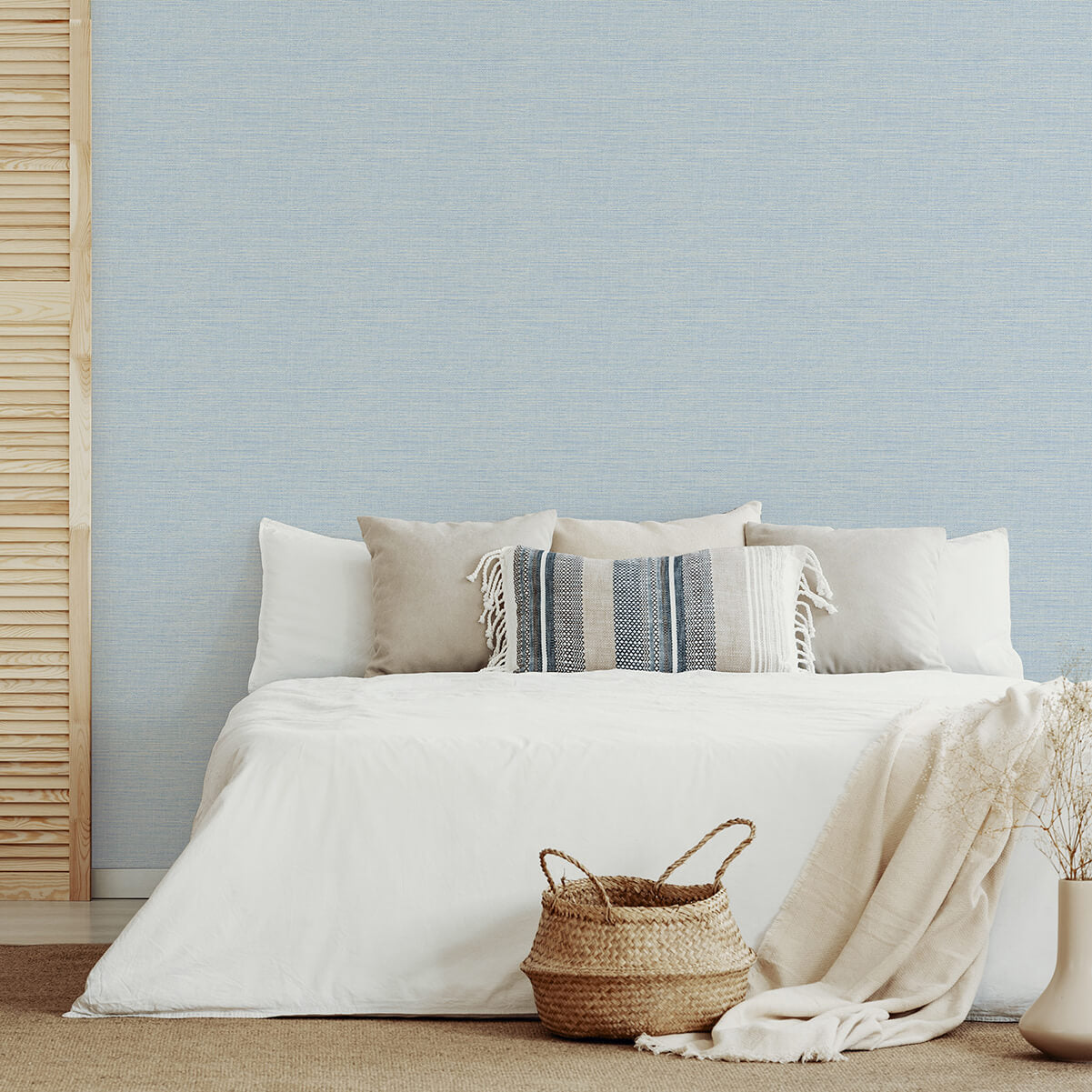 agave-blue-imitation-grasscloth-wallpaper-york-wallcoverings-2969-24283 - York Wallcoverings Wallpaper