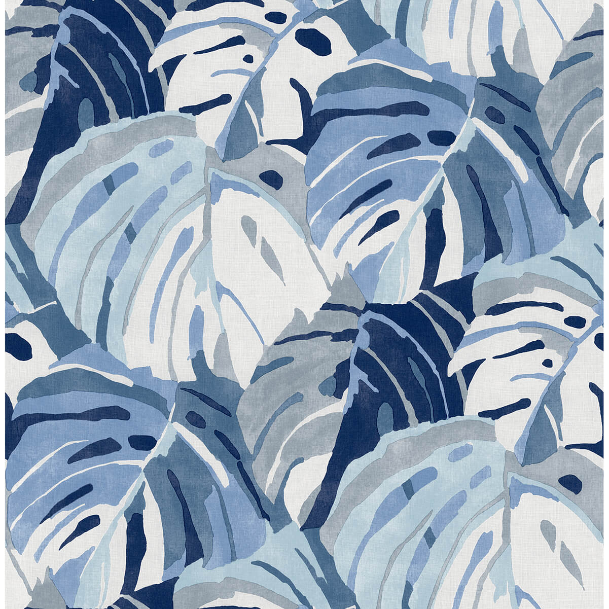samara-blue-monstera-leaf-wallpaper-york-wallcoverings-2969-26007 - York Wallpaper Wallpaper