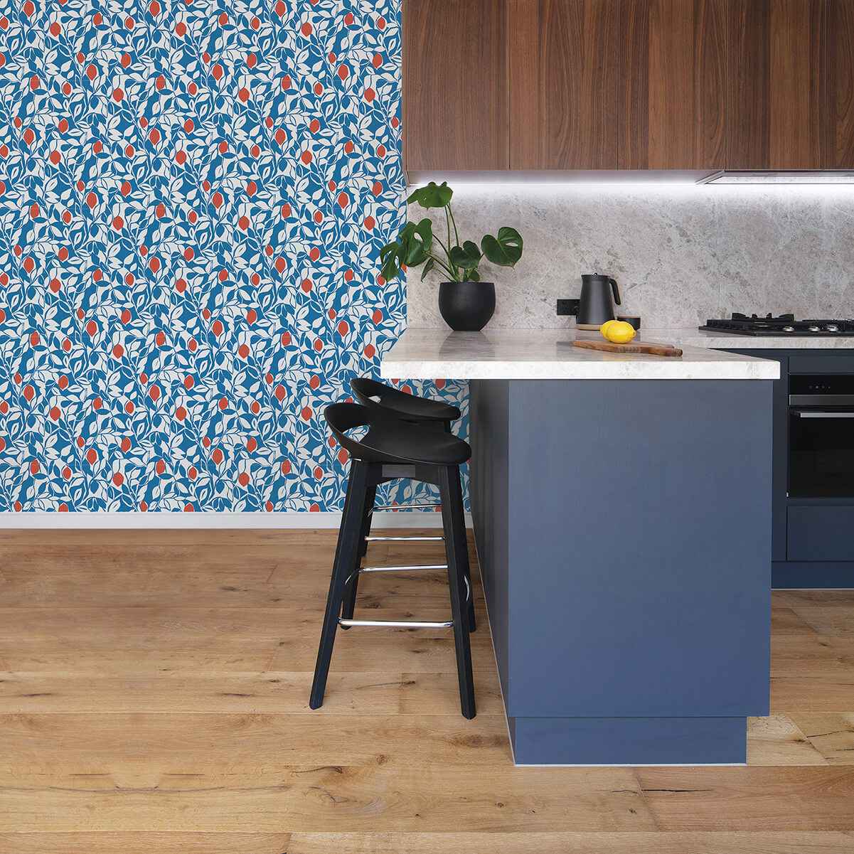 Loretto Blue Citrus Wallpaper - York Wallcoverings - 2969-26024 - York Wallcoverings Wallpaper