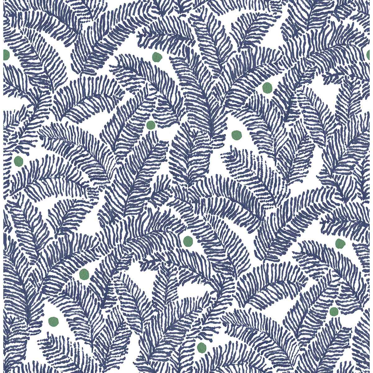 athina-navy-fern-wallpaper-york-wallcoverings-2969-26034 - York Wallcoverings Wallpaper