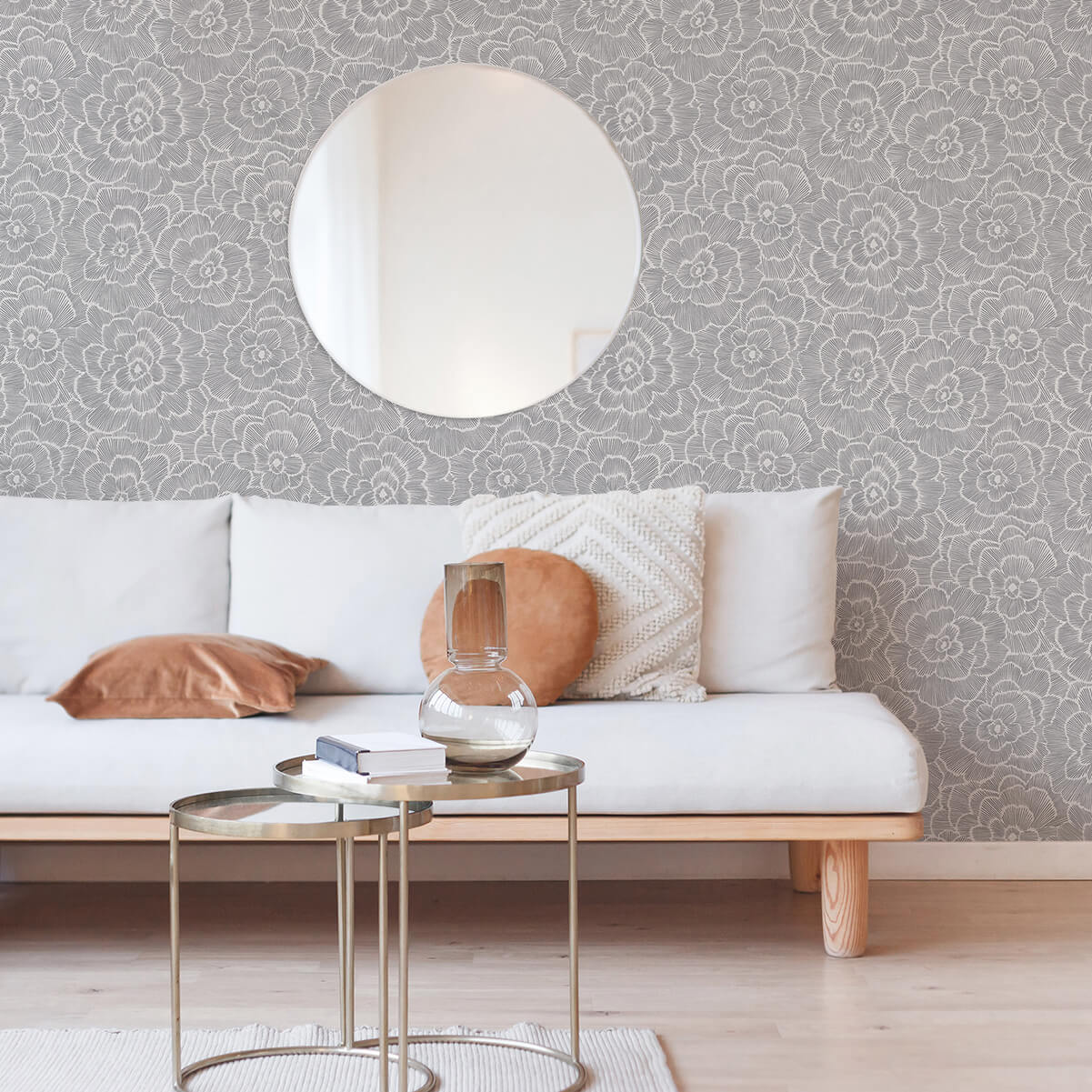 periwinkle-grey-textured-floral-wallpaper-york-wallcoverings-2969-26038 - York Wallcoverings Wallpaper