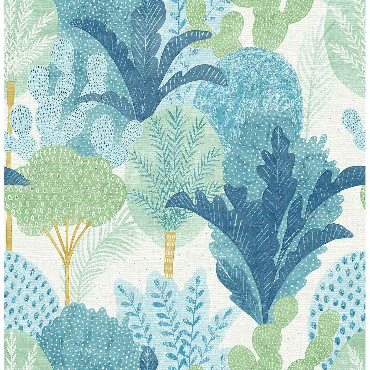 ari-teal-desert-oasis-wallpaper-york-wallcoverings-2969-26045 - York Wallcoverings Wallpaper