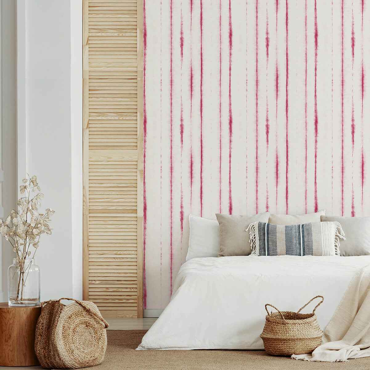orleans-pink-shibori-faux-linen-wallpaper-york-wallcoverings-2969-26050 - York Wallcoverings Wallpaper