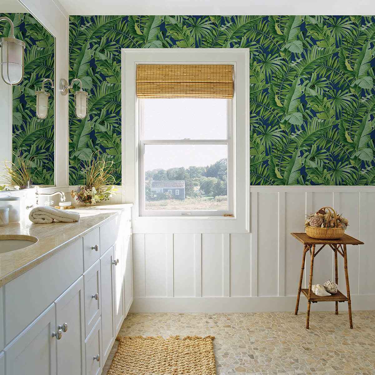 Alfresco Jade Tropical Palm Wallpaper - York Wallcoverings - 2969-26056 - York Wallcoverings Wallpaper