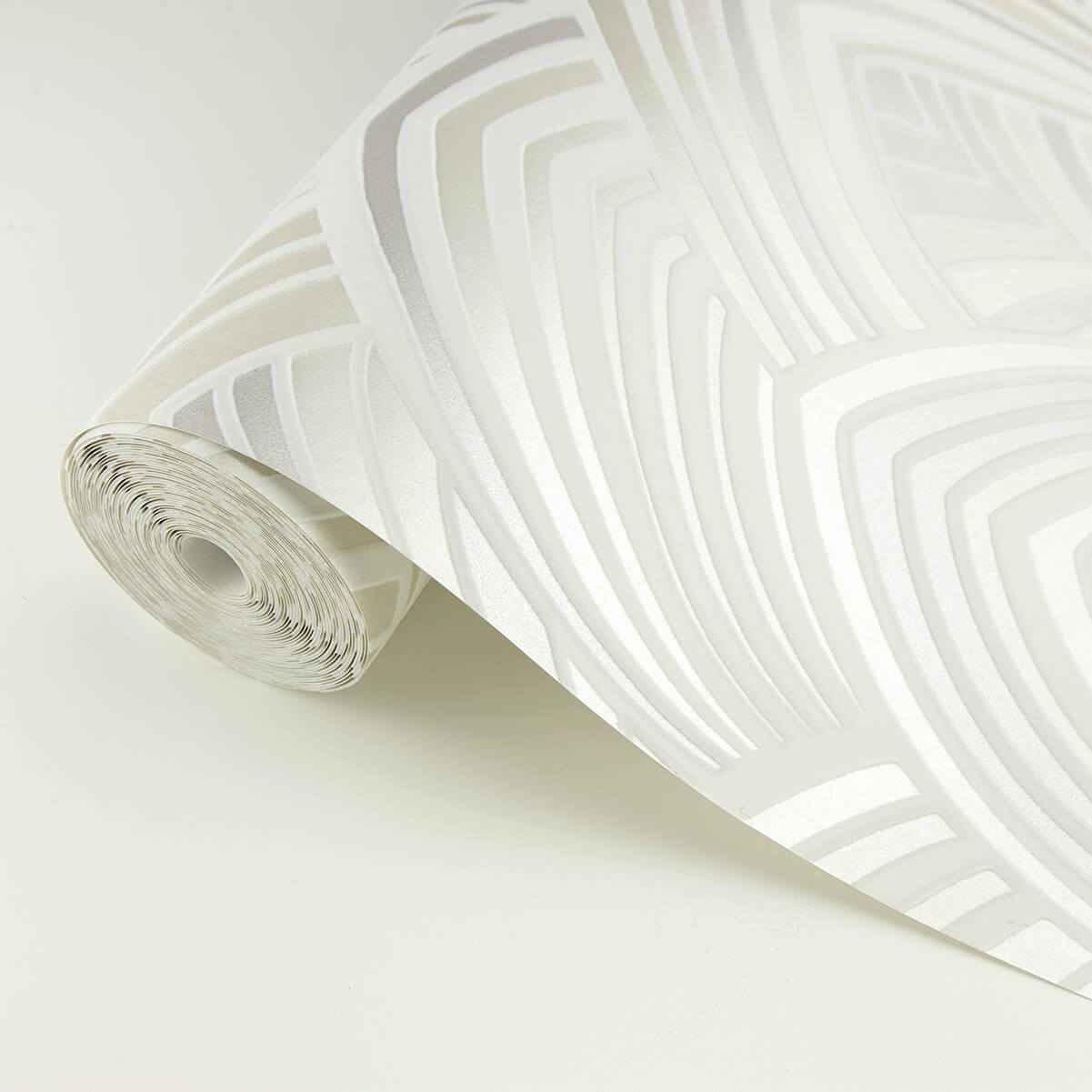 cabarita-white-art-deco-flocked-leaves-wallpaper-york-wallcoverings-2969-87352 - York Wallcoverings Wallpaper