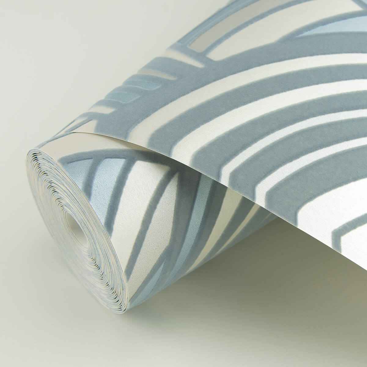 cabarita-grey-art-deco-flocked-leaves-wallpaper-york-wallcoverings-2969-87353 - York Wallcoverings Wallpaper