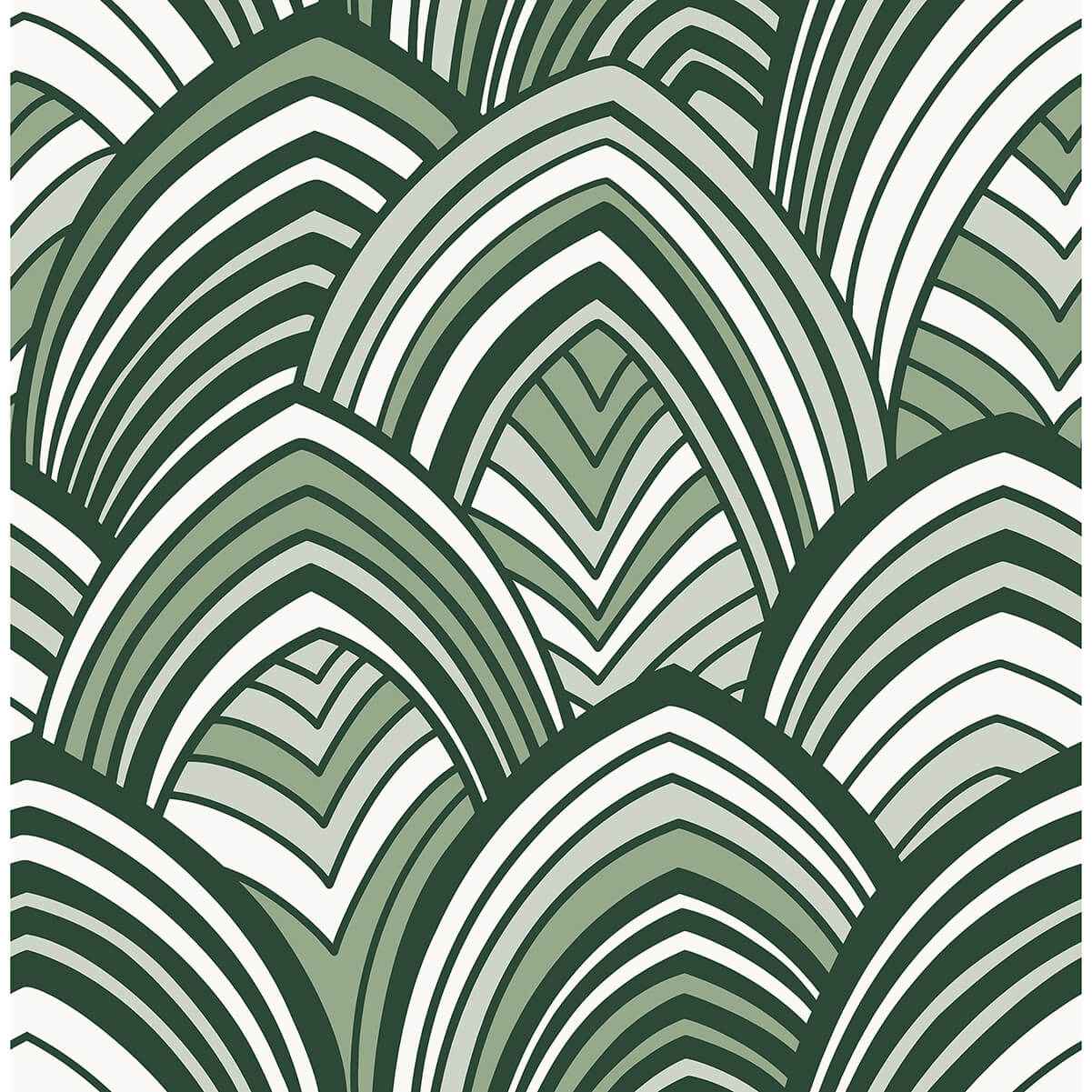 cabarita-green-art-deco-flocked-leaves-wallpaper-york-wallcoverings-2969-87354 - York Wallcoverings Wallpaper