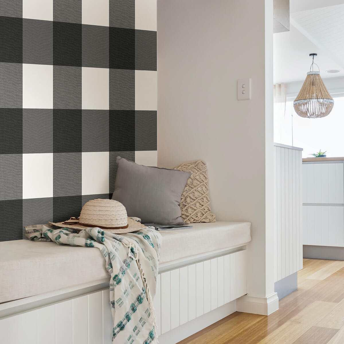 charcoal-farmhouse-plaid-peel-and-stick-wallpaper-york-wallcoverings-nus3624 - York Wallcoverings Wallpaper