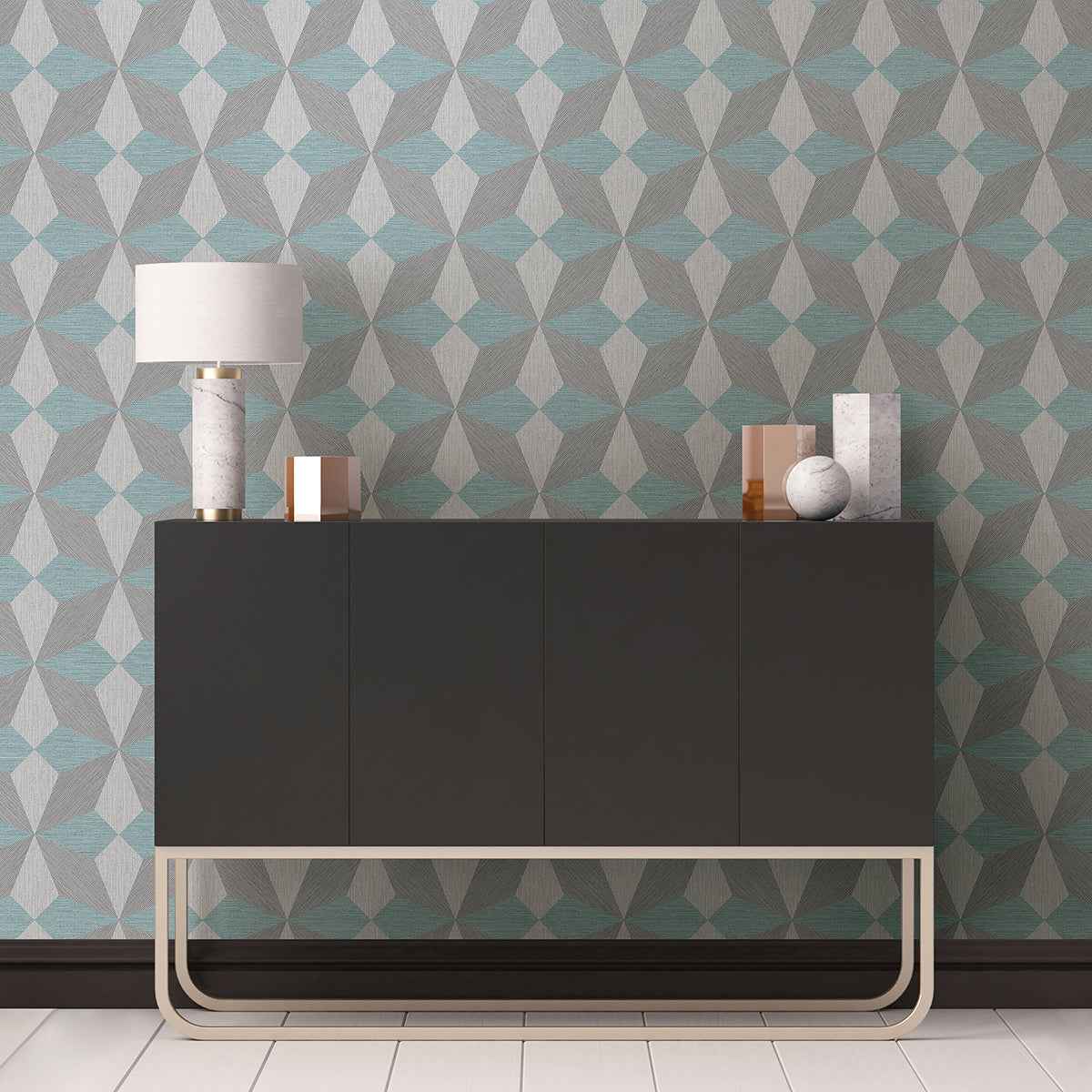 Valiant Light Blue Faux Grasscloth Mosaic Wallpaper - York Wallcoverings - 2896-25304 - York Wallcoverings Wallpaper