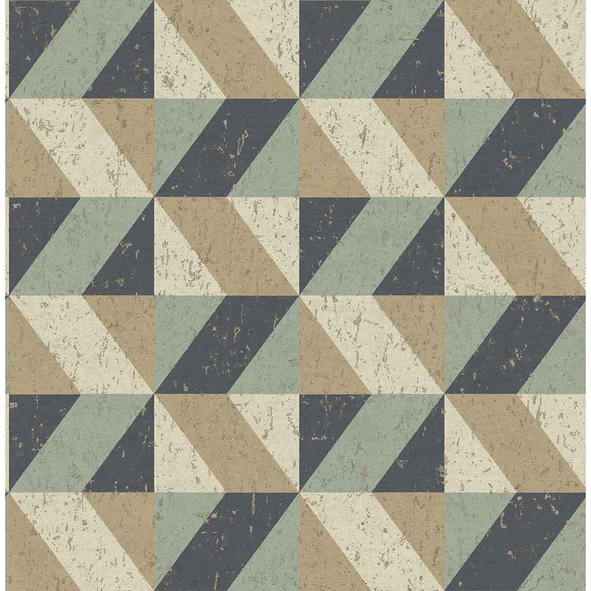 Cerium Blue Concrete Geometric Wallpaper - York Wallcoverings - 2896-25310 - York Wallcoverings Wallpaper