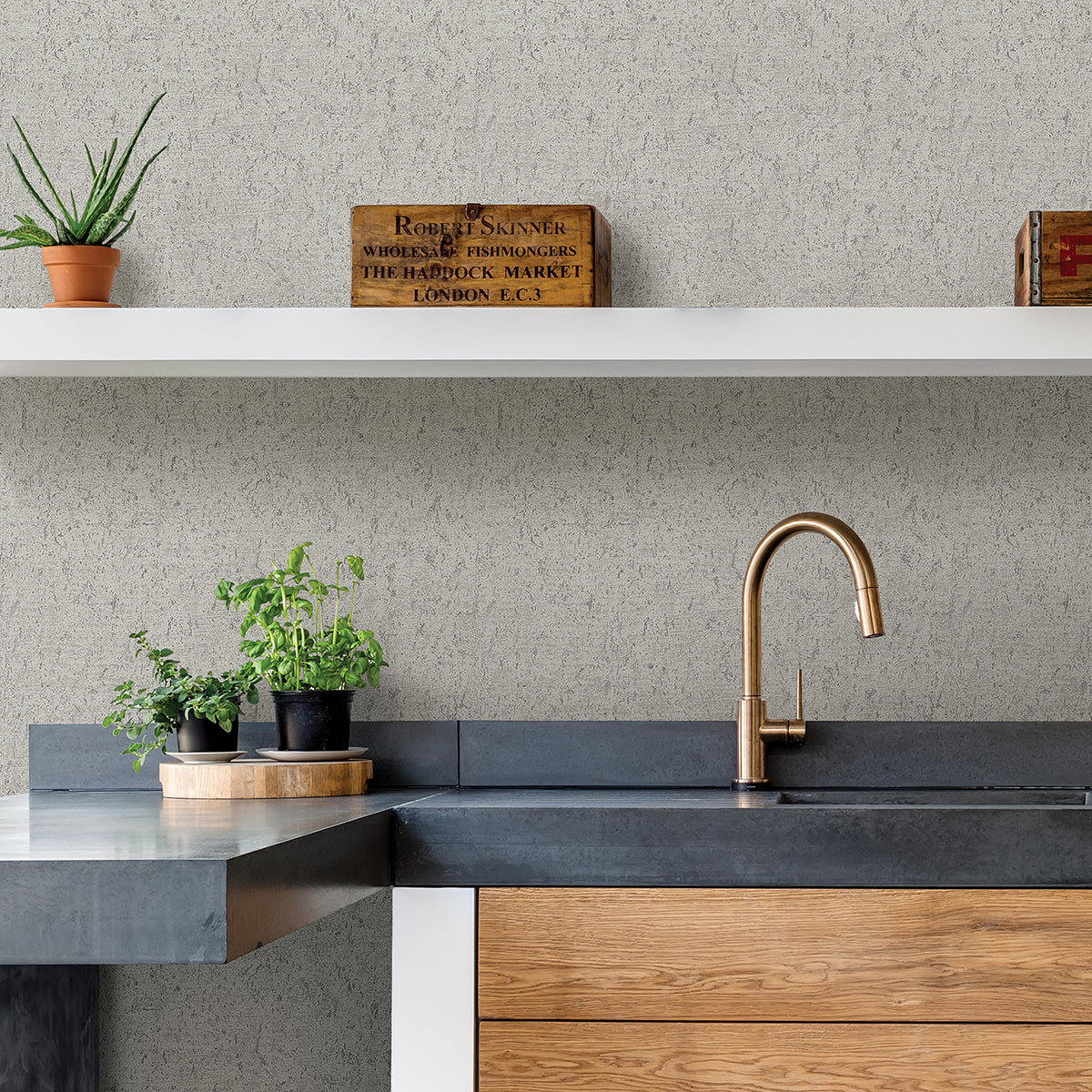guri-grey-concrete-texture-wallpaper-york-wallcoverings-2896-25317 - York Wallpaper Wallpaper