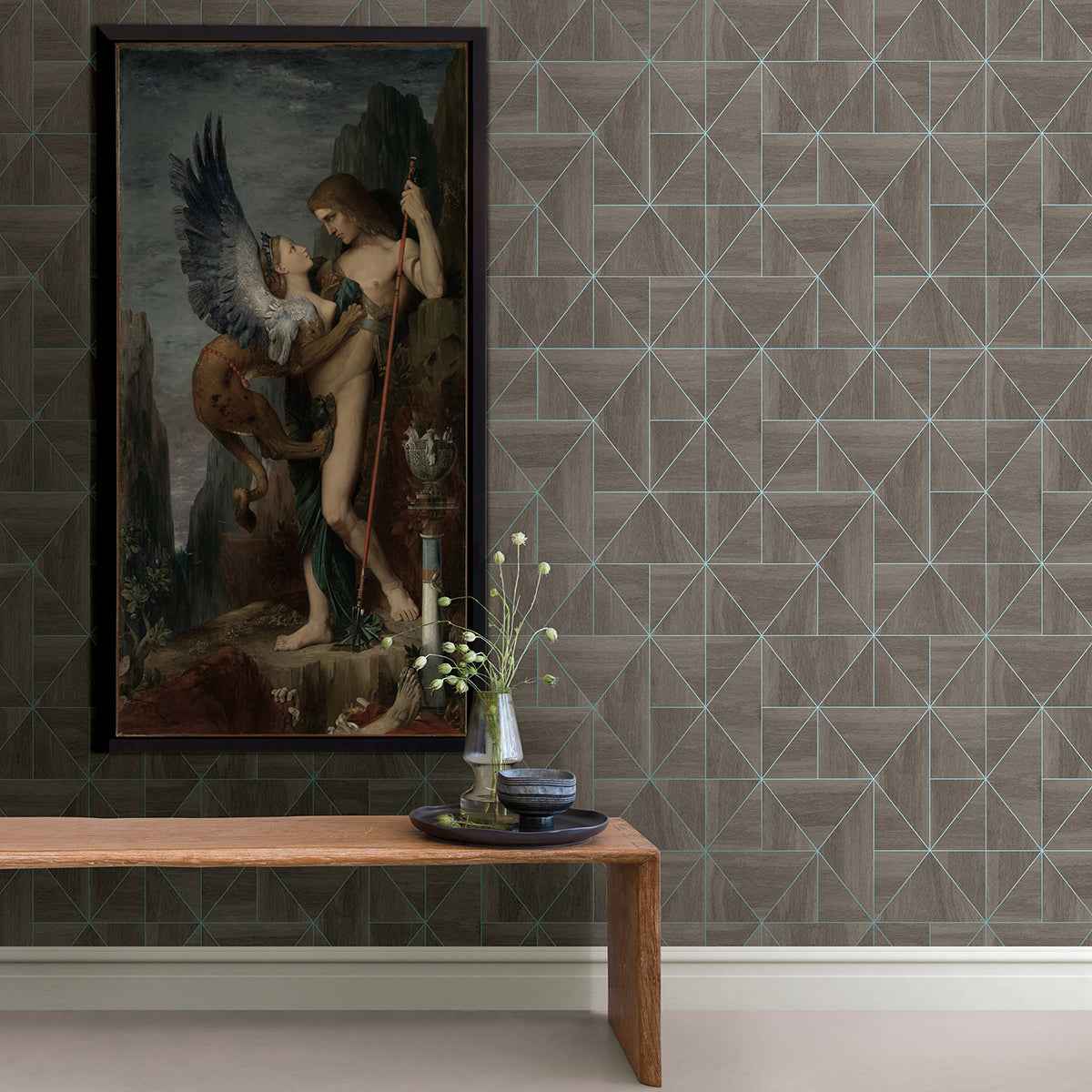 Cheverny Brown Wood Tile Wallpaper - York Wallcoverings - 2896-25322 - York Wallcoverings Wallpaper