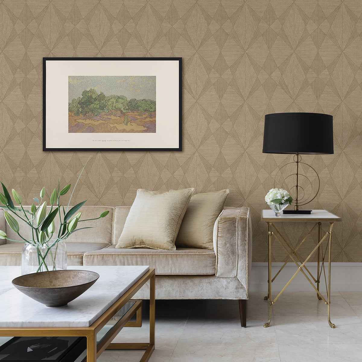 Intrinsic Light Brown Textured Geometric Wallpaper - York Wallcoverings - 2896-25330 - York Wallcoverings Wallpaper