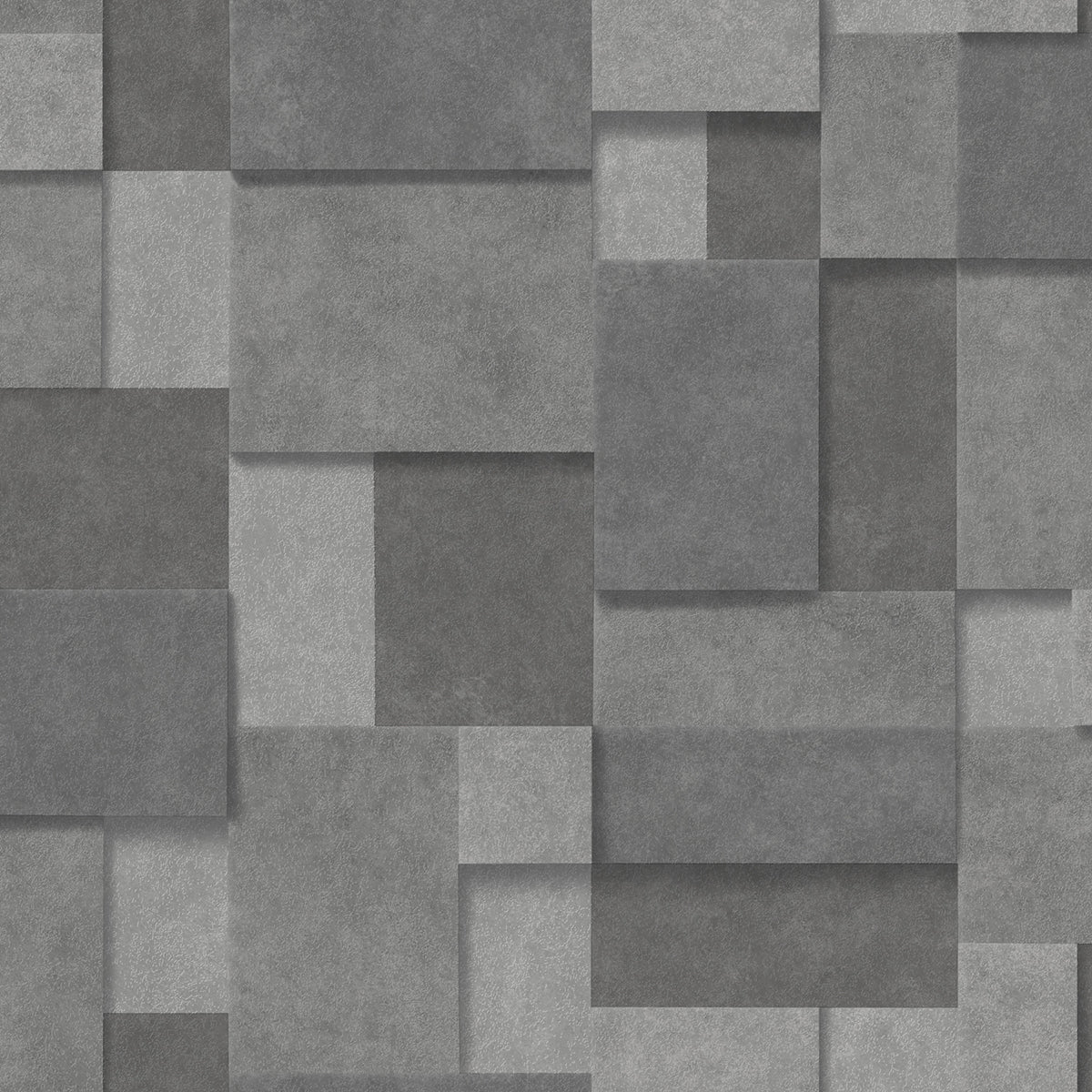duchamp-dark-grey-patchwork-metallic-wallpaper-york-wallcoverings-2896-25354 - York Wallpaper Wallpaper