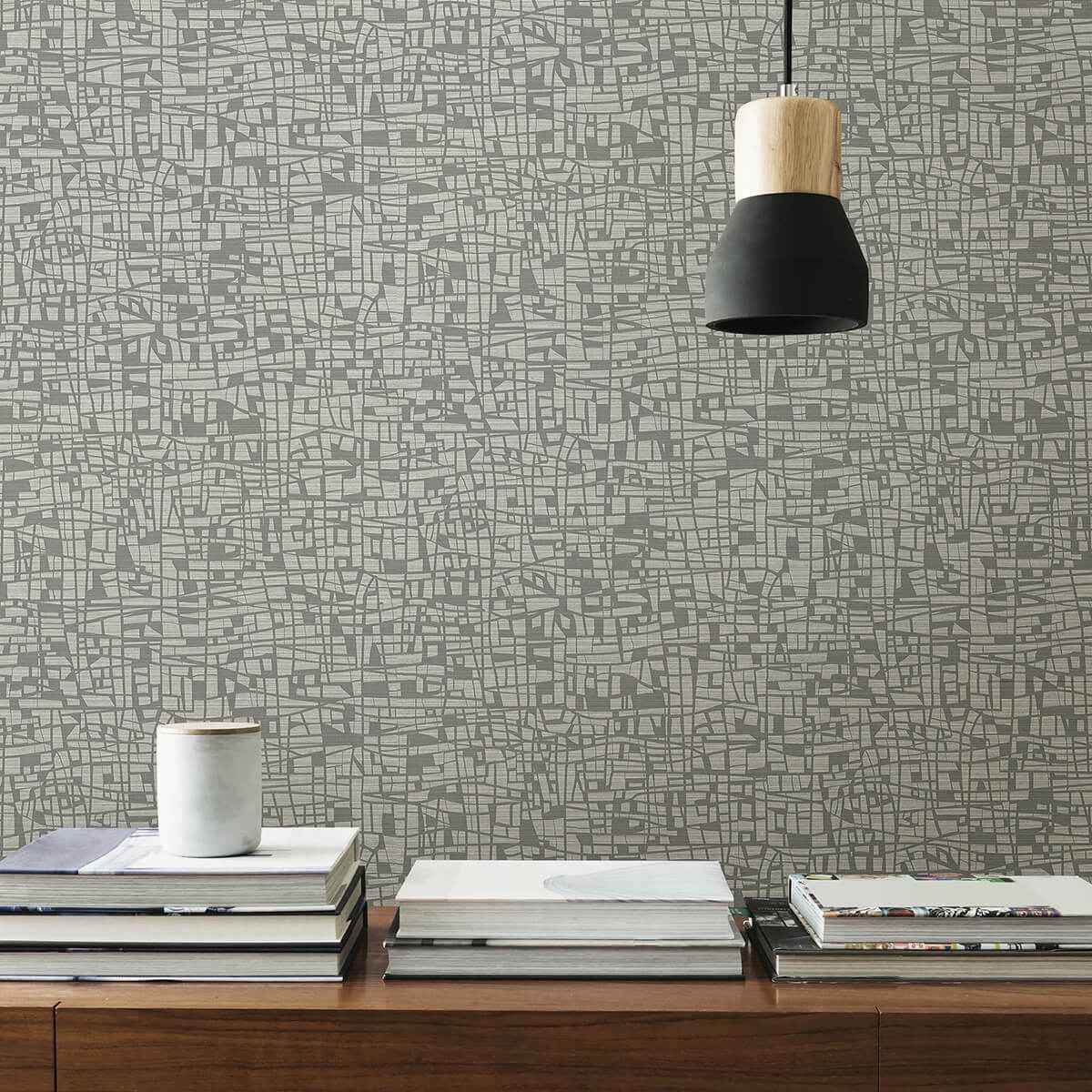 Tiffany Grey Abstract Geometric Wallpaper - York Wallcoverings - 2945-1115 - York Wallcoverings Wallpaper