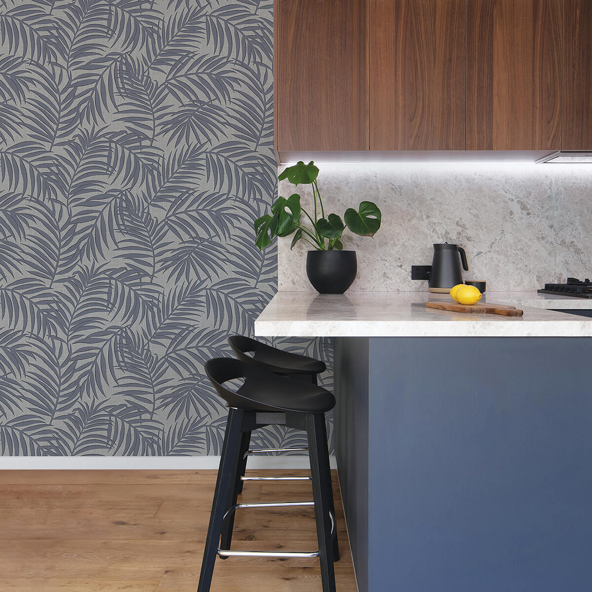 lanai-pewter-fronds-wallpaper-york-wallcoverings-2945-1131 - York Wallcoverings Wallpaper