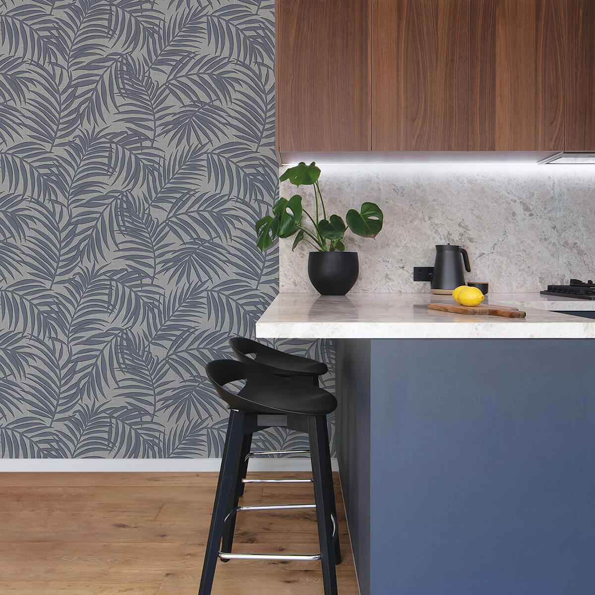 Lanai Pewter Fronds Wallpaper - York Wallcoverings - 2945-1131 - York Wallcoverings Wallpaper
